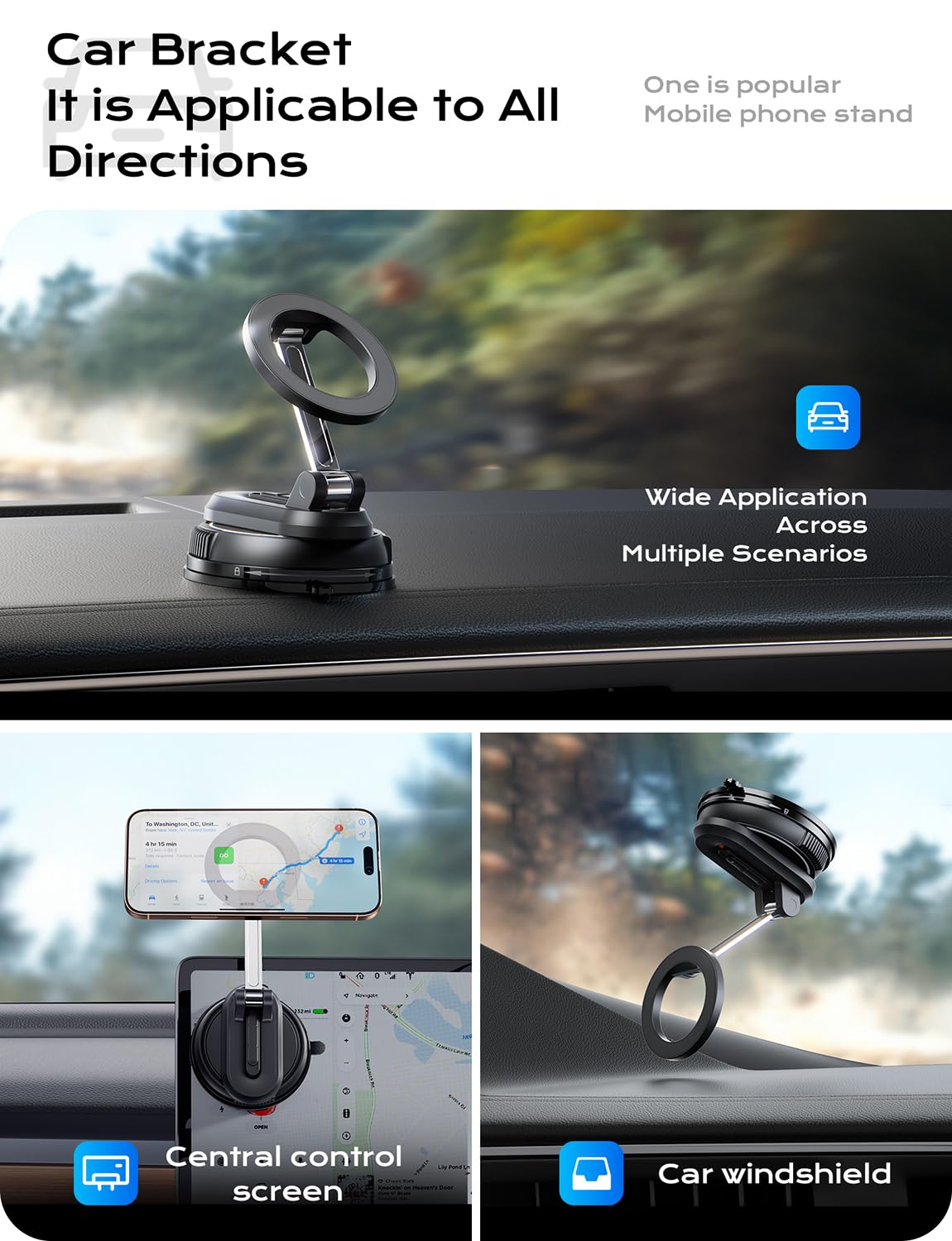 Xo Simple Is Beauty Car Phone Holder For Magsafe,Ultra Magnetic And Strong Suction 360 Adjustable Car Phone Mount,Portable Magne
