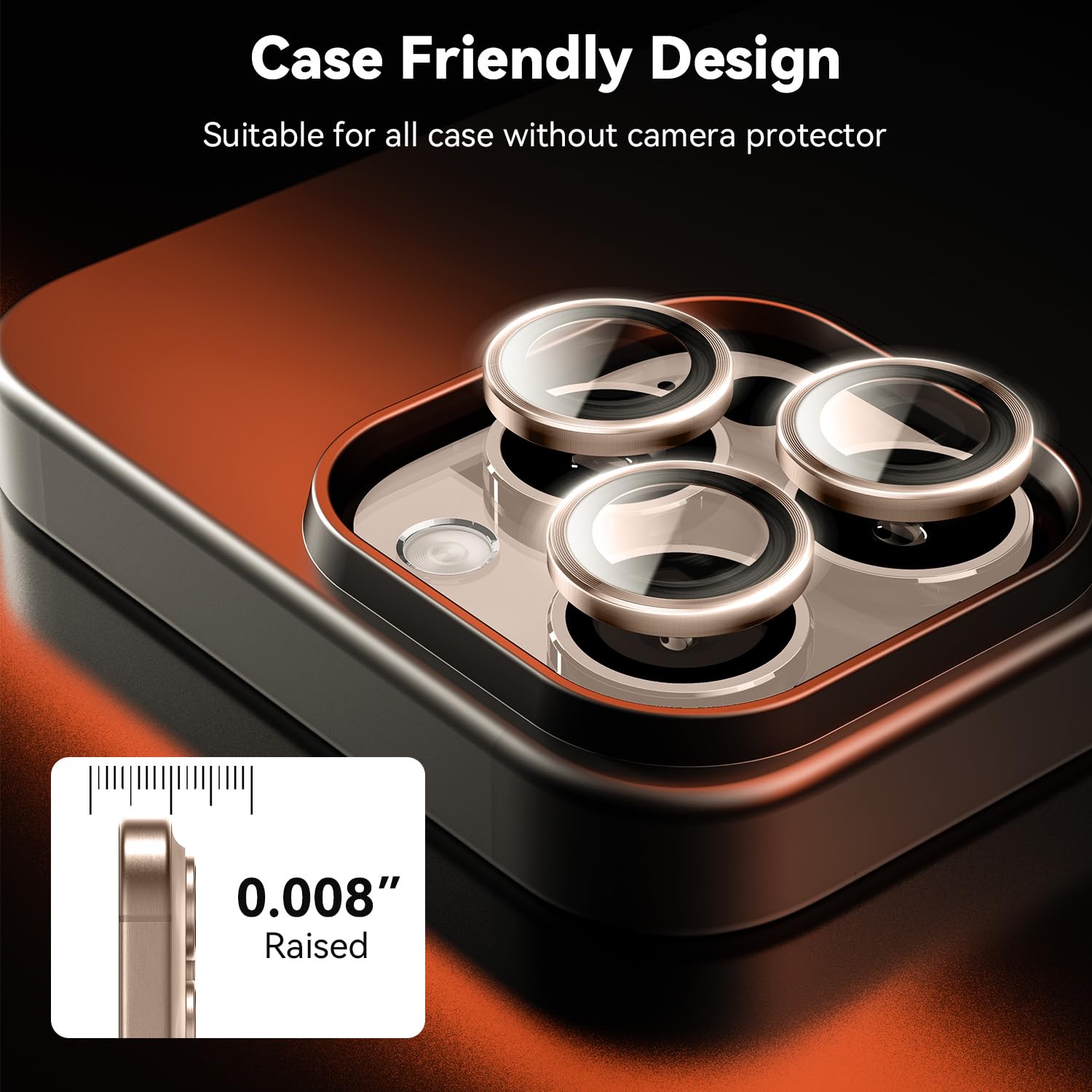 Hoerrye For Iphone 16 Pro / 16 Pro Max Camera Lens Protector   Case Friendly, Tempered Glass Screen Protector, Anti Scratch, Spa