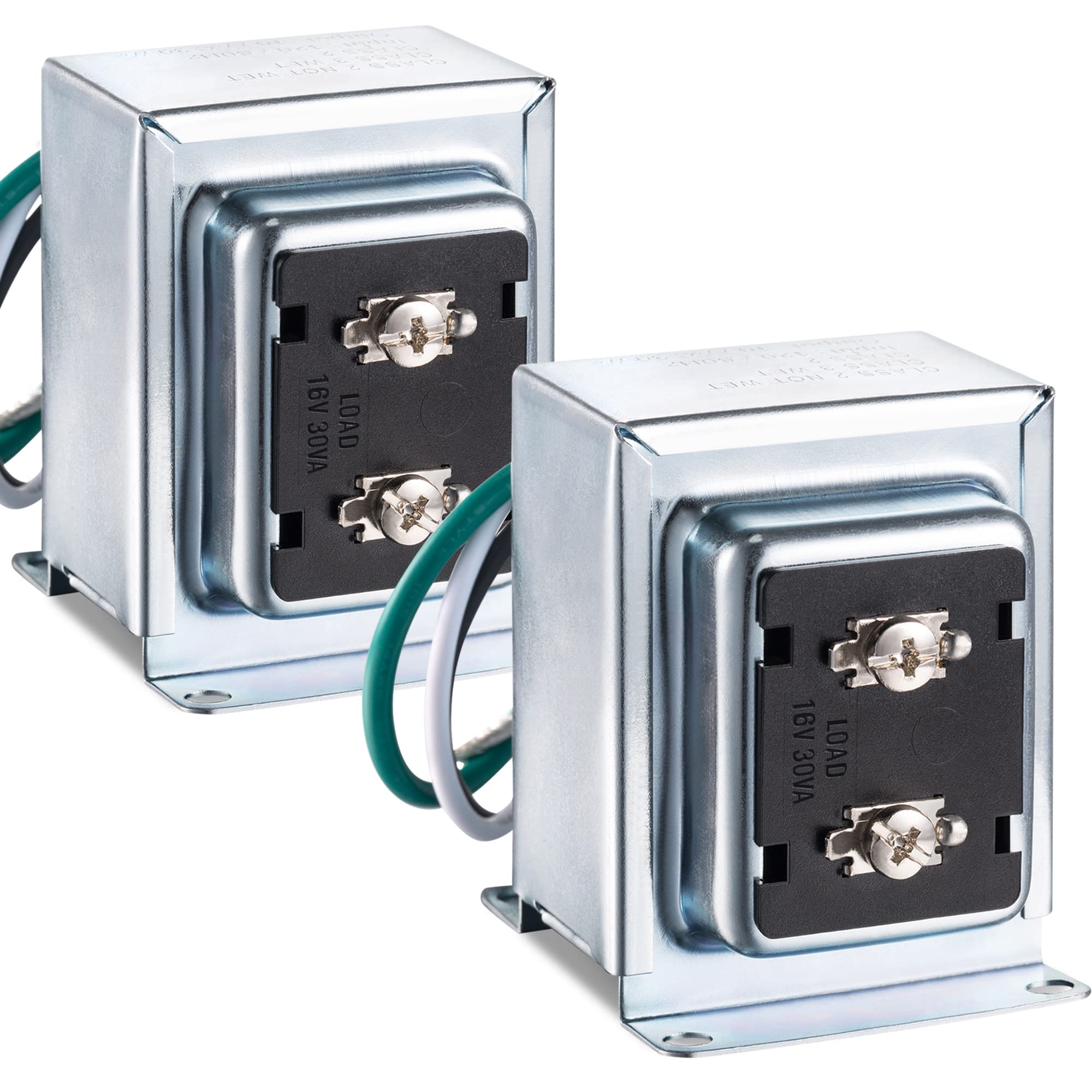 Maxdot 2 Pack Doorbell Transformer 16V 30Va Compatible With Ring Wired Video Doorbell, Safe Ul Listed Wired Doorbell 30Va Kit, E