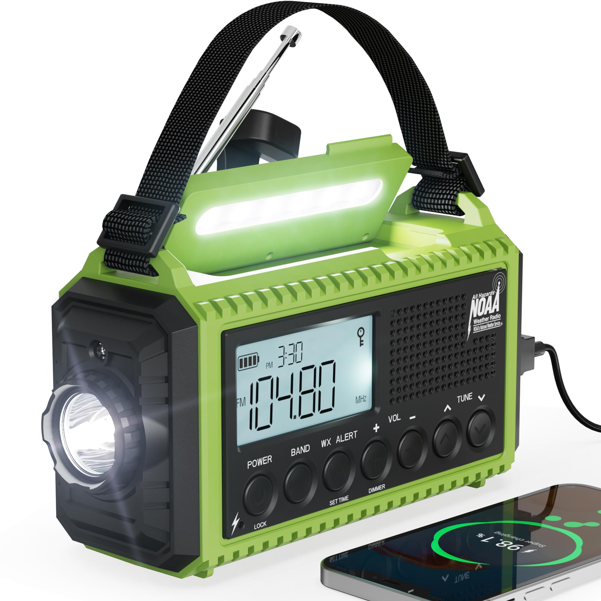 Emergency Radio,5000 Noaa Weather Radio With Am/Fm/Noaa/Sw,Sos Battery Operated Radio,5 Way Powered Emergency Hand Crank Radio W