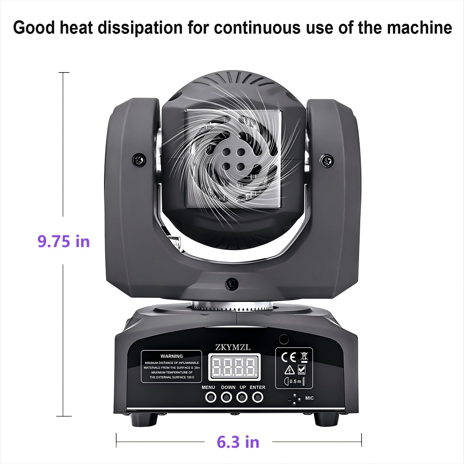 Zkymzl 60W Led Moving Head Dj Lights - Professional Stage Lighting With 8 Gobos & 8 Vivid Colors, Sound Activated, Dmx512 Contro