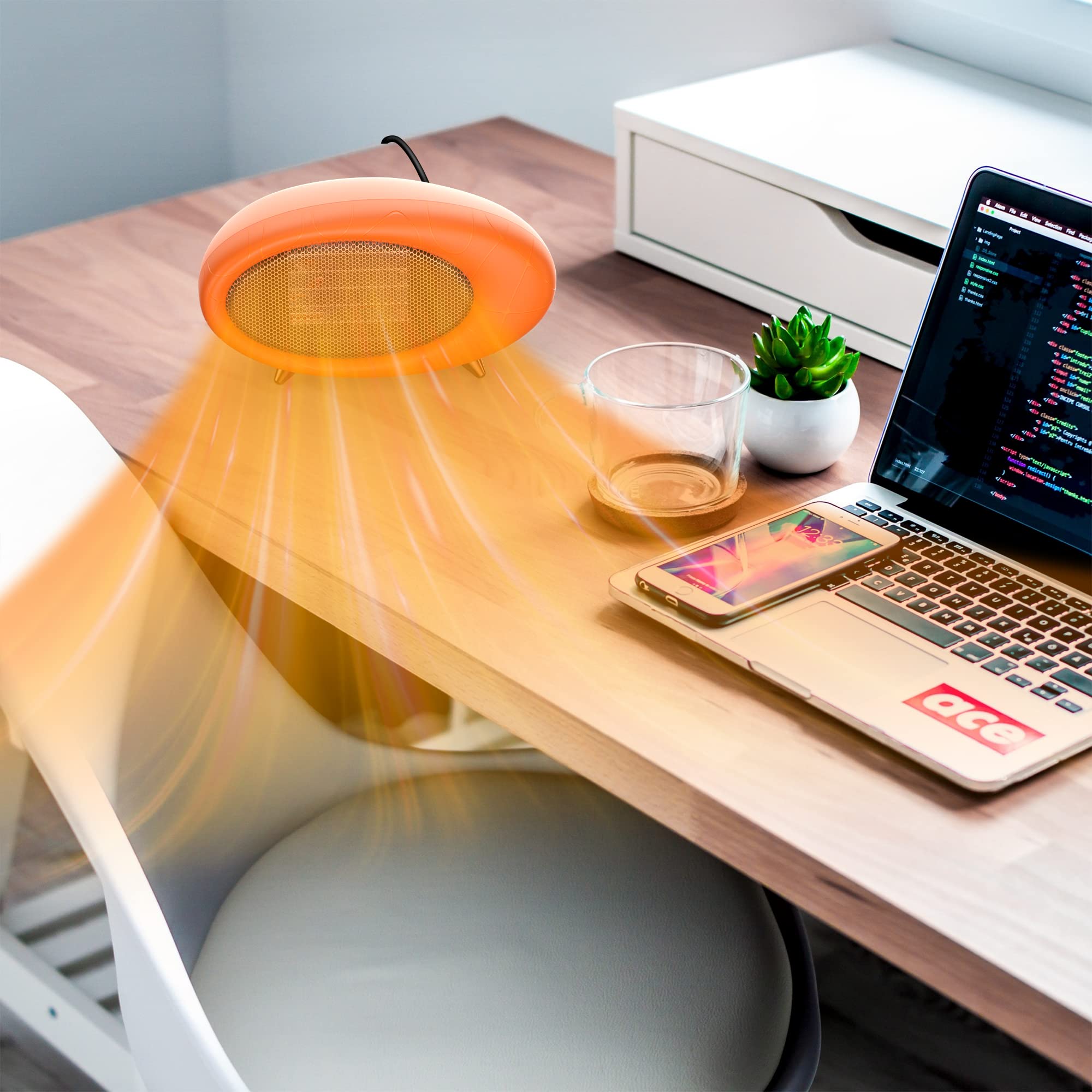 Lmkeji Desk Heater,600W Small Desk Heater For Indoor Use,Fast Safety Heat Personal Desktop Heater For Bedroom Table Home Indoor