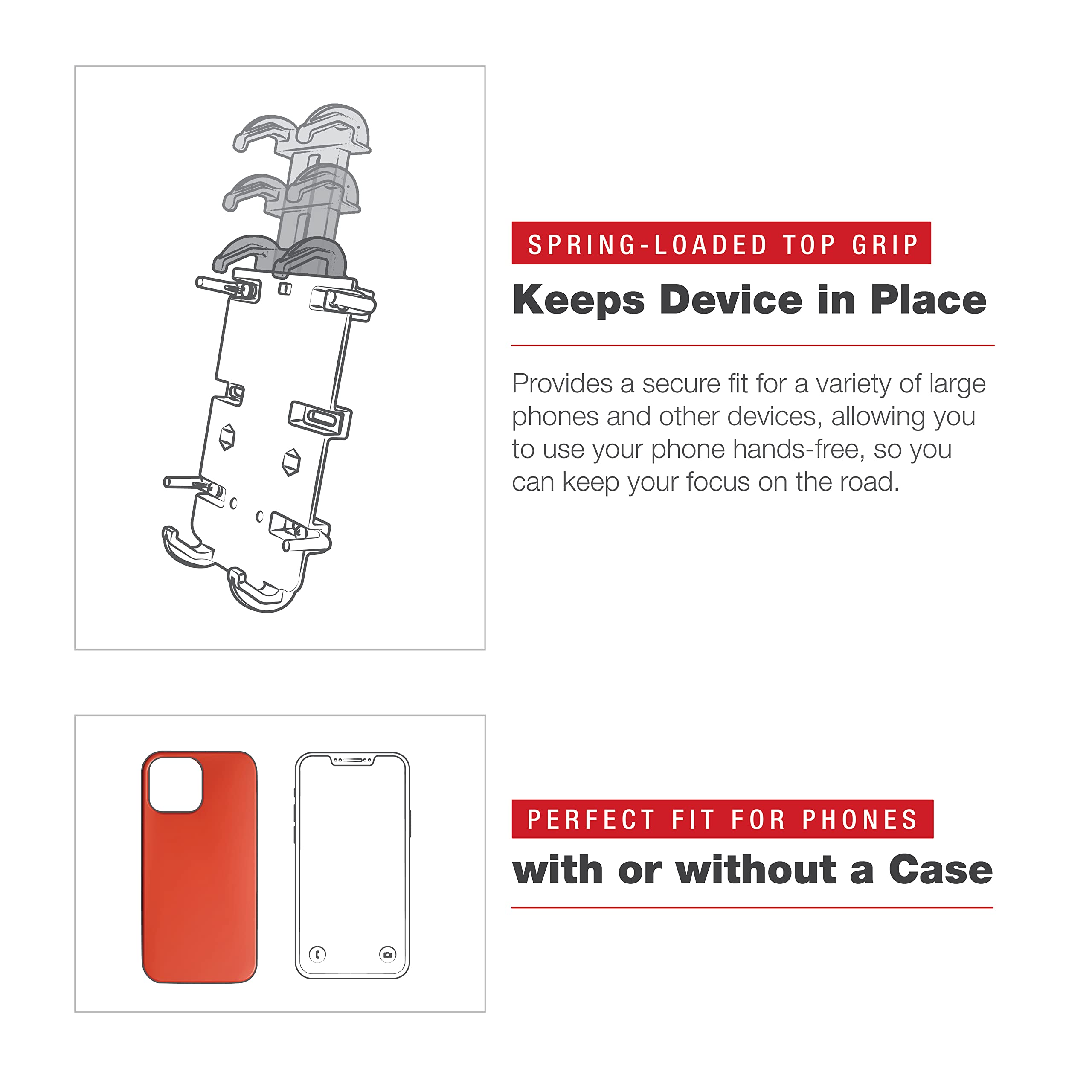 Ram Mounts Quick Grip Large Phone Mount With Low Profile Tough Claw Ram Hol Pd4 400 1U