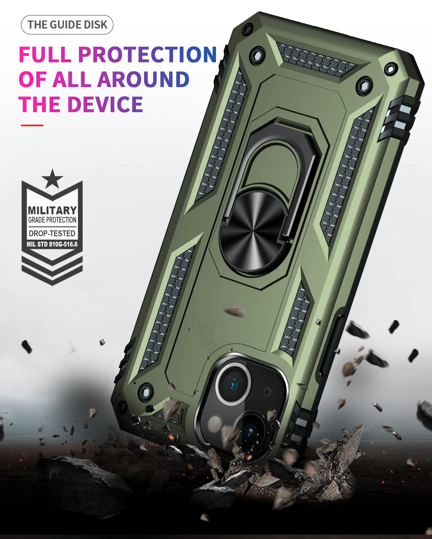 Addit Case For Iphone 14 Phone Case Iphone 14 Case, With Stand Ring, Support Magnet Car Mount, Military Grade, Heavy Duty, For I