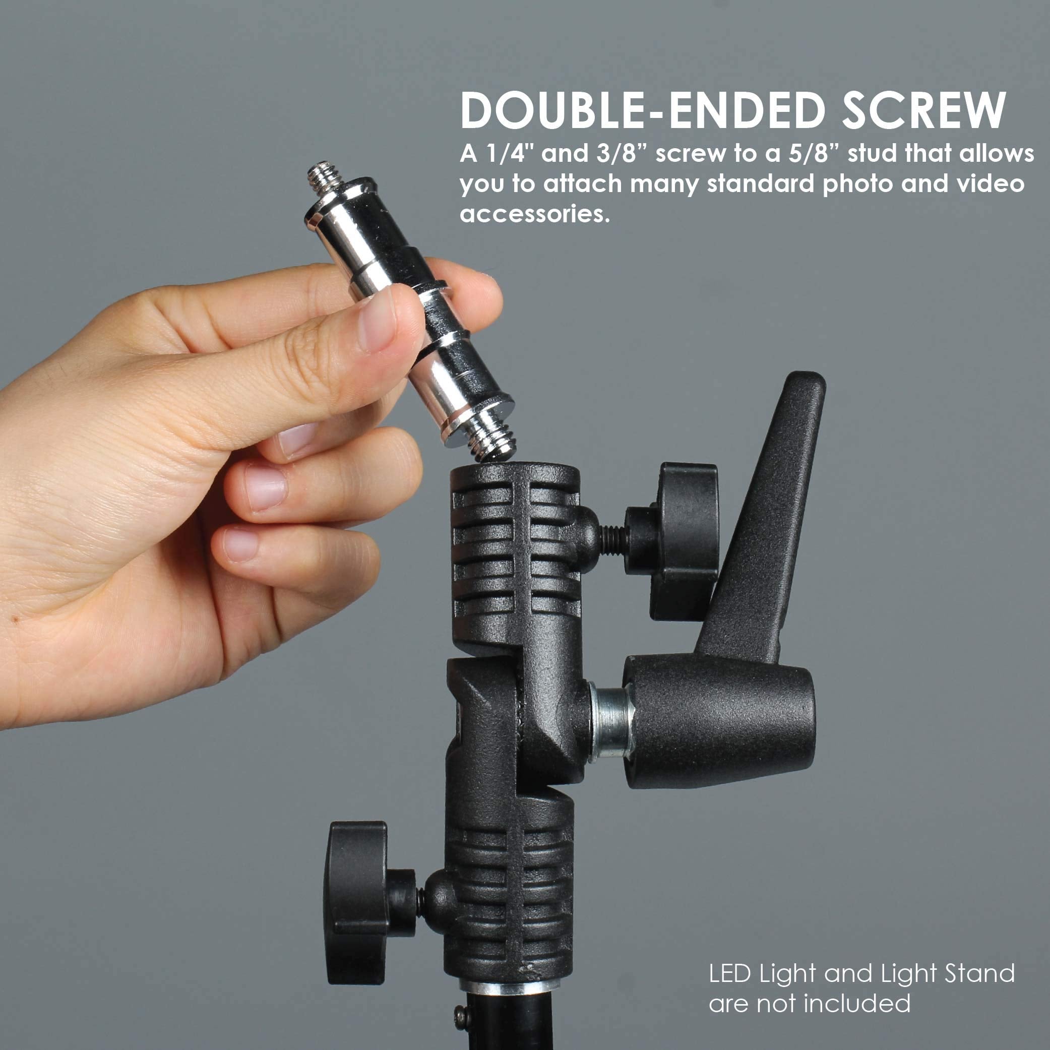 Kamerar 180 Adjustable Multi Angle Light Stand Adapter With Led Panel Mount, 1/4    And 3/8'' Threaded Screw On ?    Stud, Angle