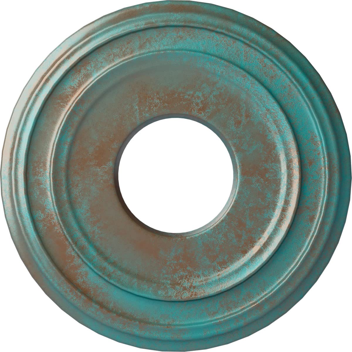 Ekena Millwork CM12CLCGS 12 3/8OD X 4ID X 1 1/8P Classic Ceiling Medallion Fits Canopies Up to 7 1/4, Copper Green Patina