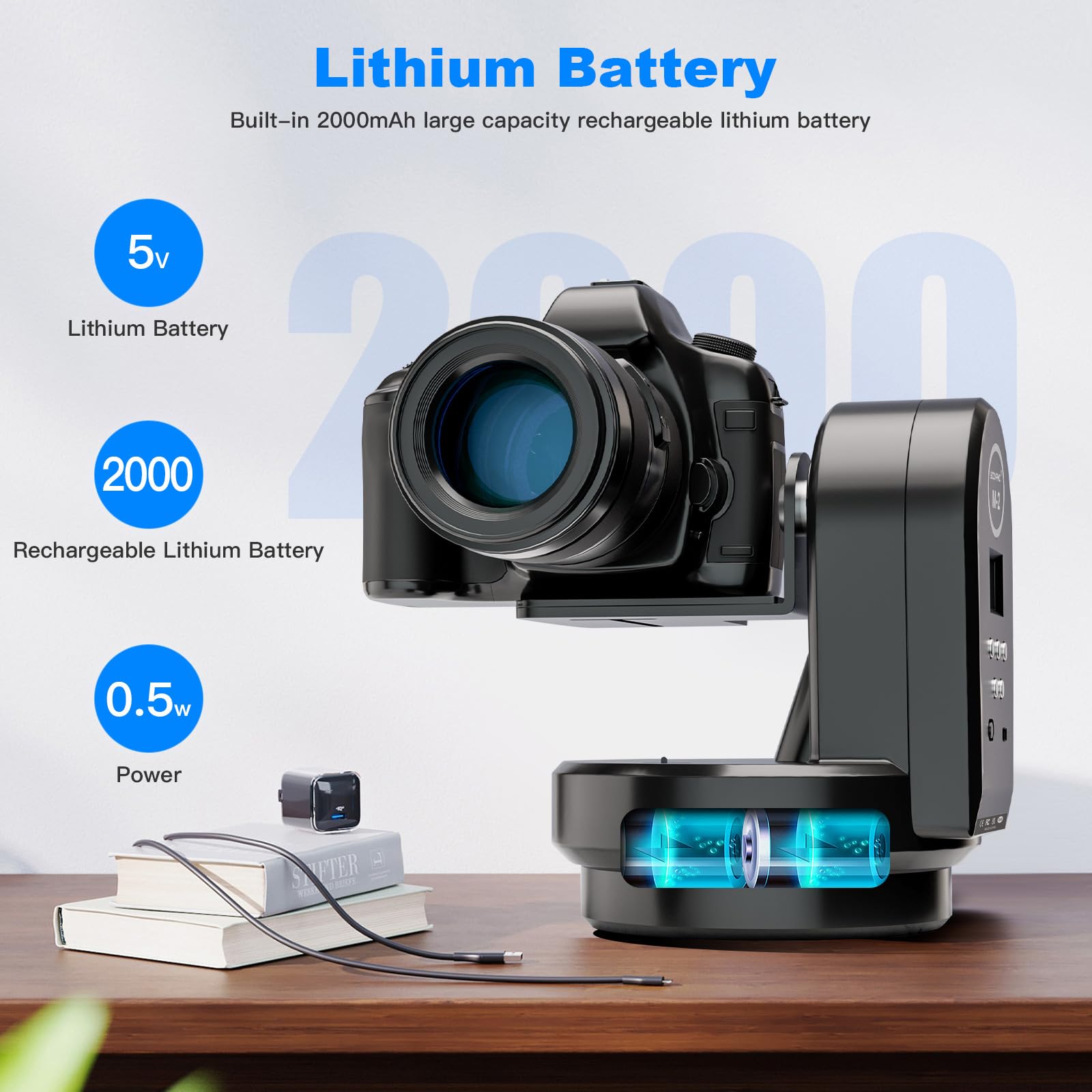 Soonpho M2 Motorized Rotating Panoramic Tripod Head With Remote Control & Mobile Phone Clip For Dslr Cameras/Smartphones-Built-I