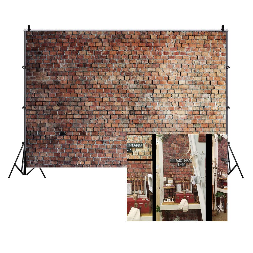 Lfeey 8X6Ft Vintage Red Brick Wall Photo Backdrop Newborn Baby Girls Adults Portrait Photography Background Wallpaper Photo Stud