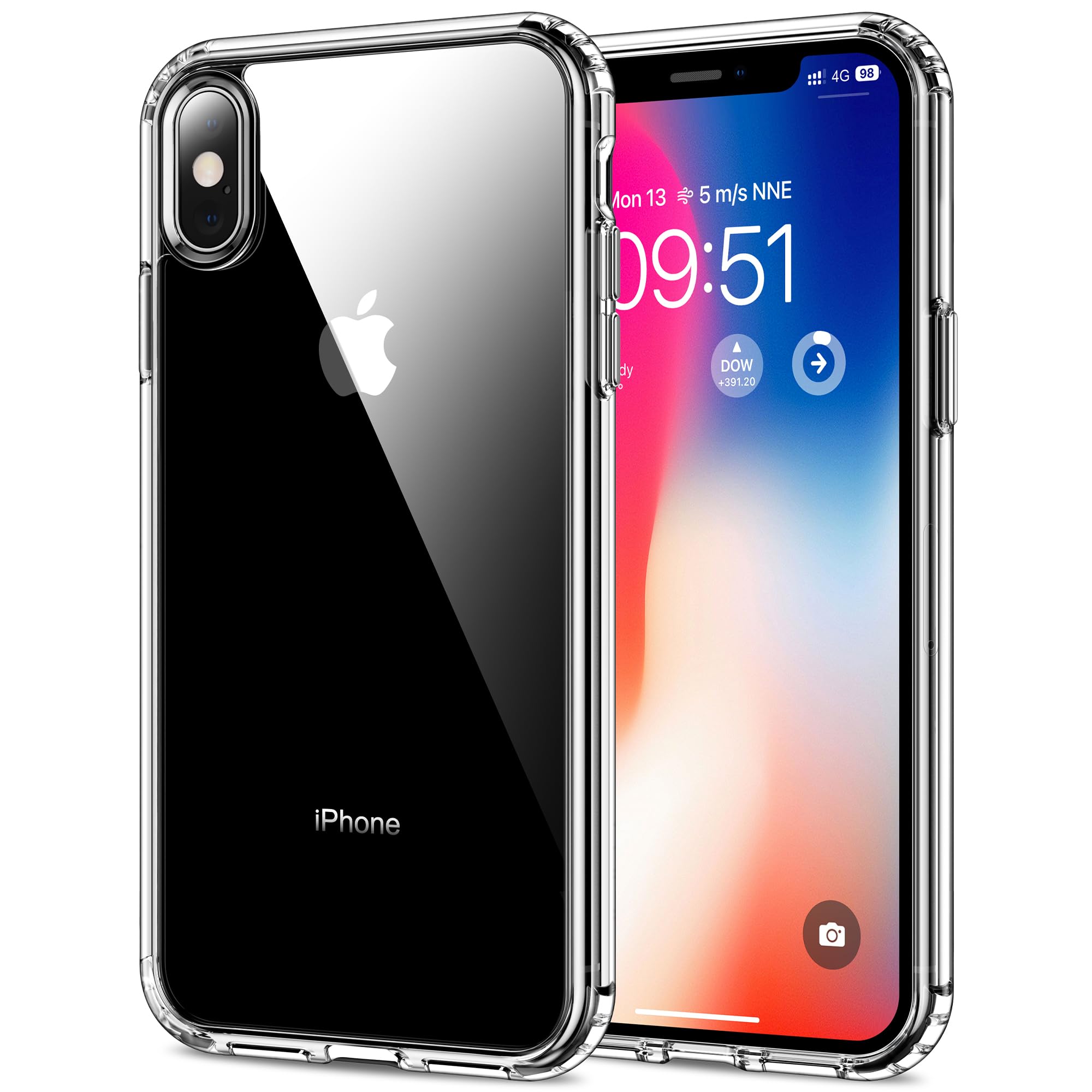 HOOMIL Case for iPhone X and iPhone Xs 5.8-Inch, Non-Yellowing, Drop Protection, Anti-Scratch Transparent Hard Back Phone Cover 