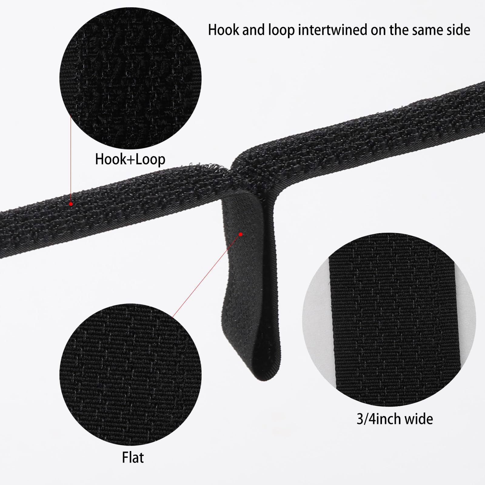 65Ft Reusable Cable Straps With 100 Metal Buckle, Adjustable Fastening Nylon Hook And Loop Cinch Cable Ties Cut To Length Securi