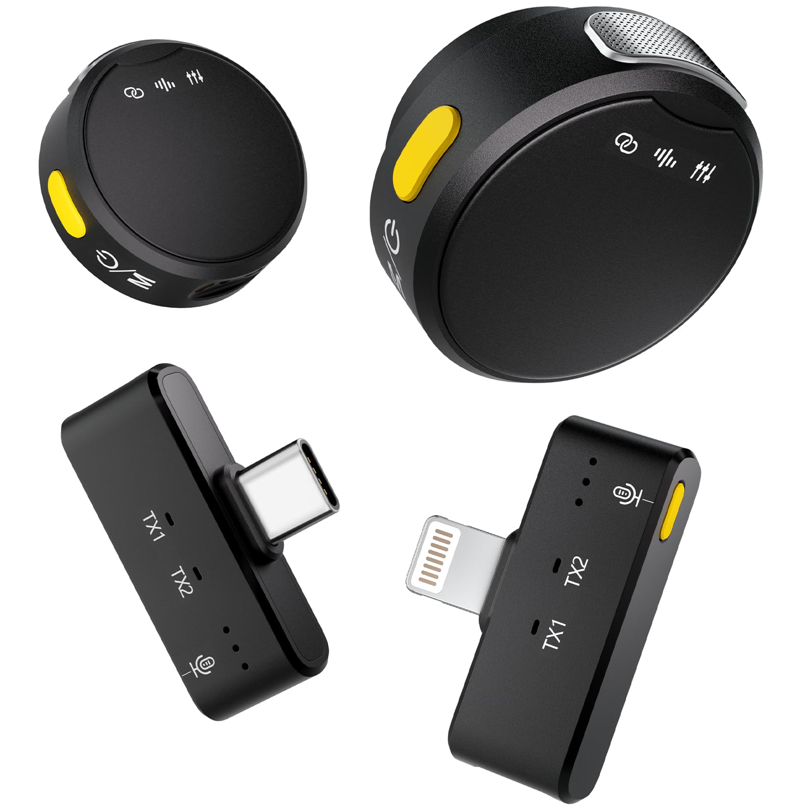 Ribiu Wireless Lavalier Microphone For Iphone/Android, Mini Microphone With Noise Cancellation, 16Hrs Battery Life, Lapel Blueto