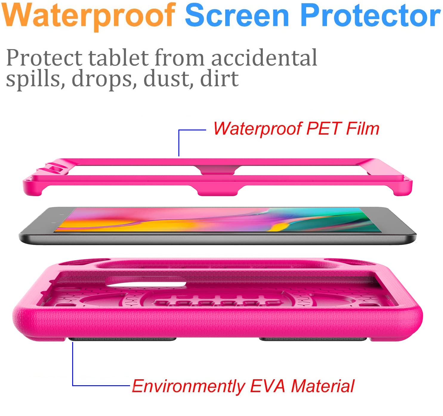 Bmouo For Samsung Galaxy Tab A 8.0 Case 2019 Sm T290/T295, Tab A 8.0 2019 Case With Screen Protector, Shockproof Light Weight Ha