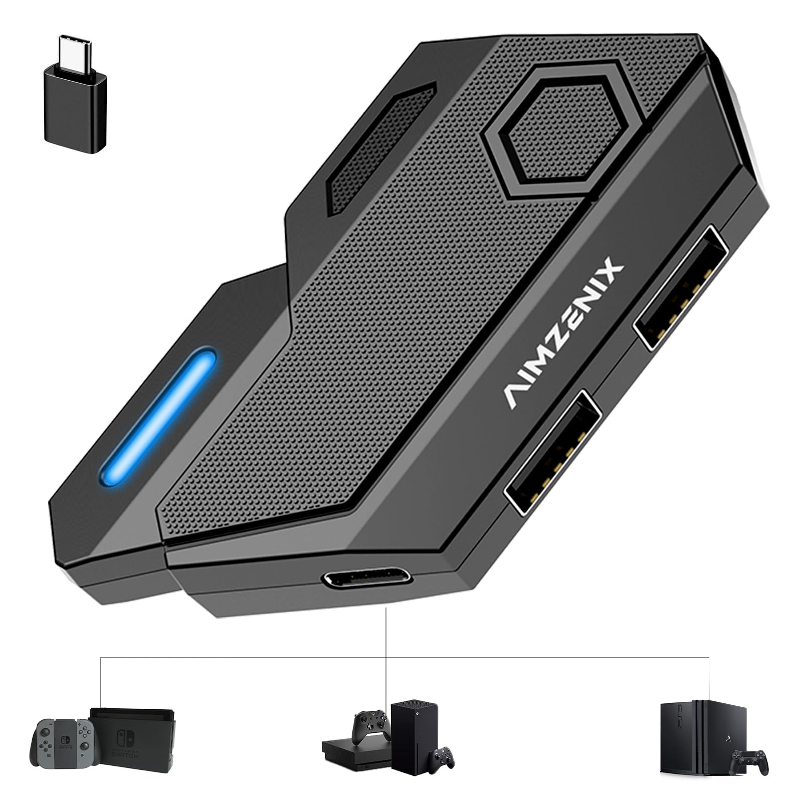 Joso Keyboard Mouse Adapter, Wired Keyboard and Mouse Converter for Switch, Xbox Series X/S, Xbox One, PS4/PS3, Switch Adapter f