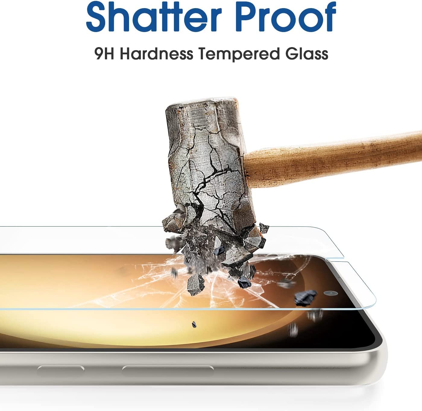 Amfilm [2+2 Pack Onetouch Tempered Glass Screen Protector For Samsung Galaxy S23+/S23 Plus 6.6 Inch With Camera Lens Protector,