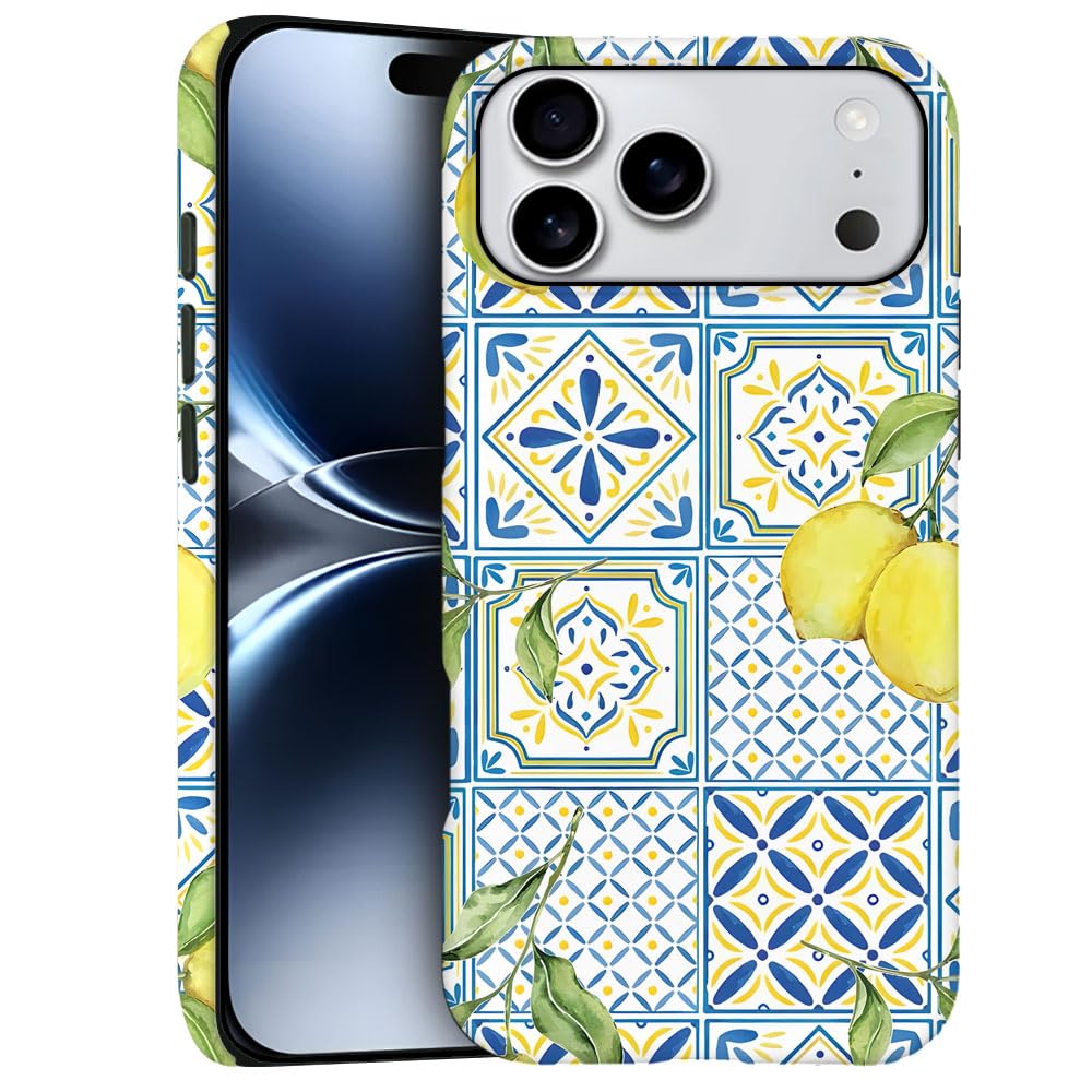 Case for iPhone 17 Pro Max - Slim Fit Anti-Scratch Phone Case for Girl Women - Lemon Collage Summer (Frosted)