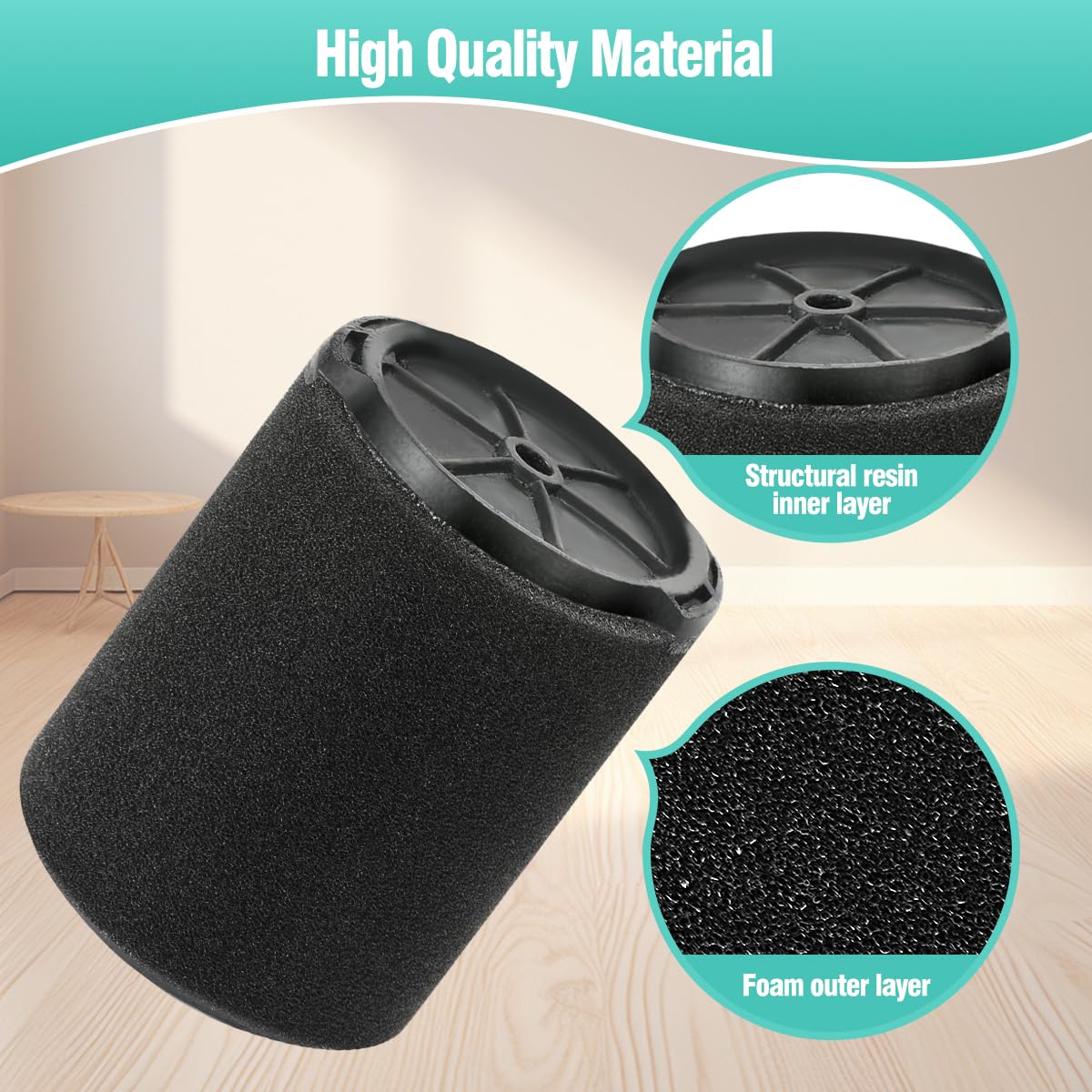 Gazeer 2 Pack Vf7000 Filter For Ridgid Shop Vac,Compatible With Ridgid 5 20 Gallon And Husky 6 9 Gallon Wet/Dry Vacuums,Foam Wet