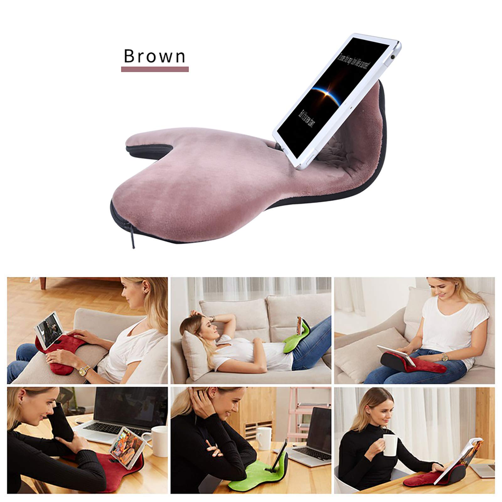 Soft Pillow For Ipads, Multi-Angle Phones&Tablets Pillow Lap Cushion Stand, Universal Ipad Tablet Reading Stand Pillow Holder As