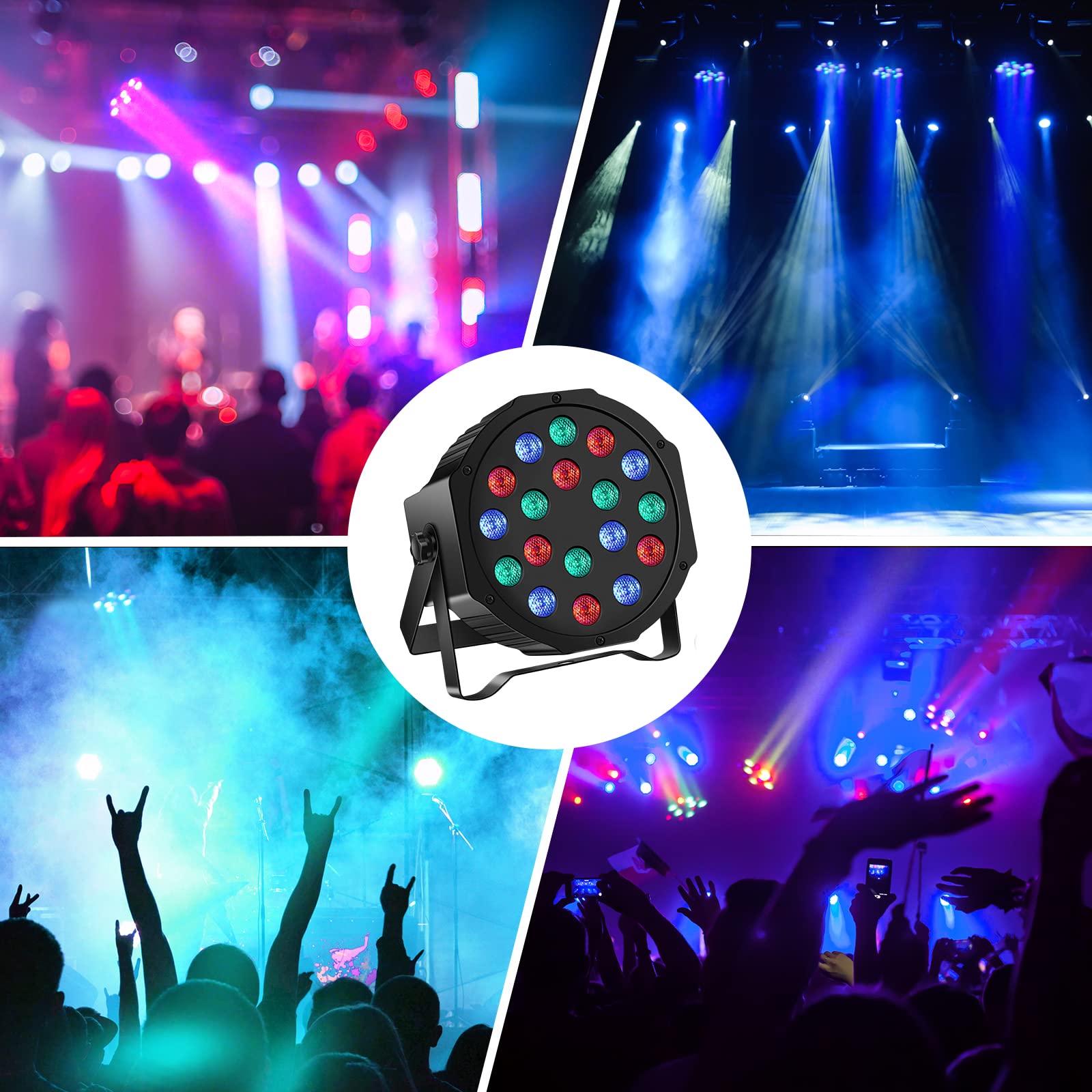 Uking Rechargeable Par Lights Wireless 18 Rgb Stage Lighting Battery Powered Uplights Dmx Control Uplighting For Wedding Dj Dis