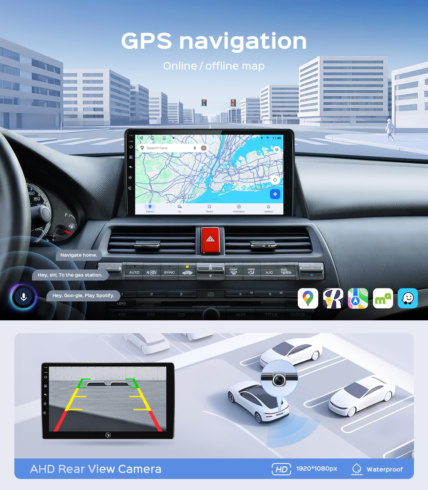 5G Wifi Car Radio Stereo For Honda Accord 2008 2009 2010 2011 2012 2013 Upgrade 2G+64G 10.2 Inch Ips Hd Touch Screen Car Radio W