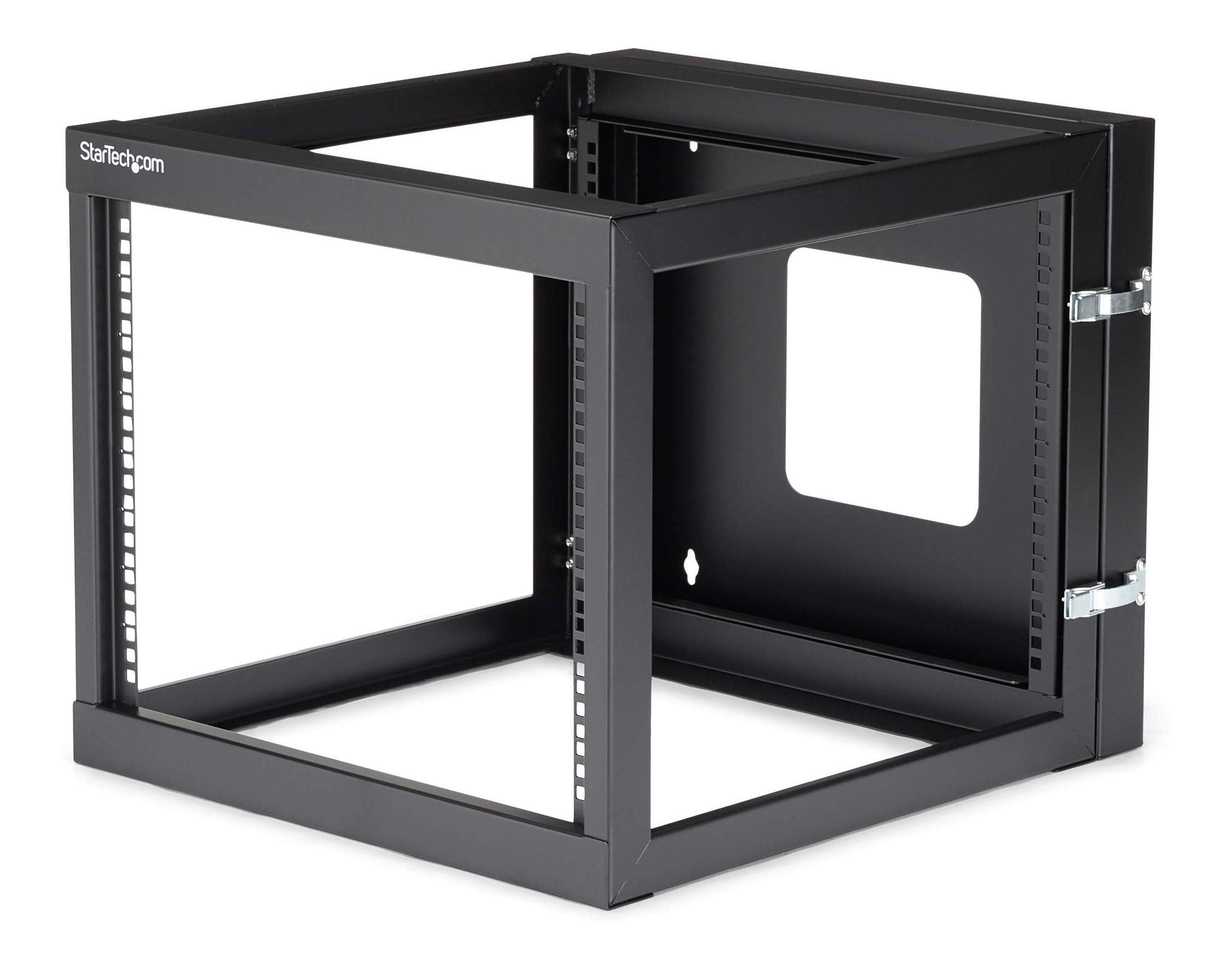 Startech.Com 4 Post 8U Hinged Wall Mount Network Rack, 19'' Open Frame Server Rack With 19.8In Mounting Depth, Wall Mount Swing 