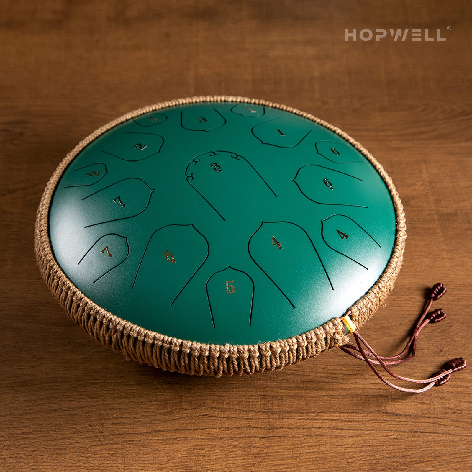Steel Tongue Drum   Hopwell 15 Note 14 Inch Tongue Drum   Hand Pan Drums With Music Book, Steel Handpan Drum Mallets And Carry B