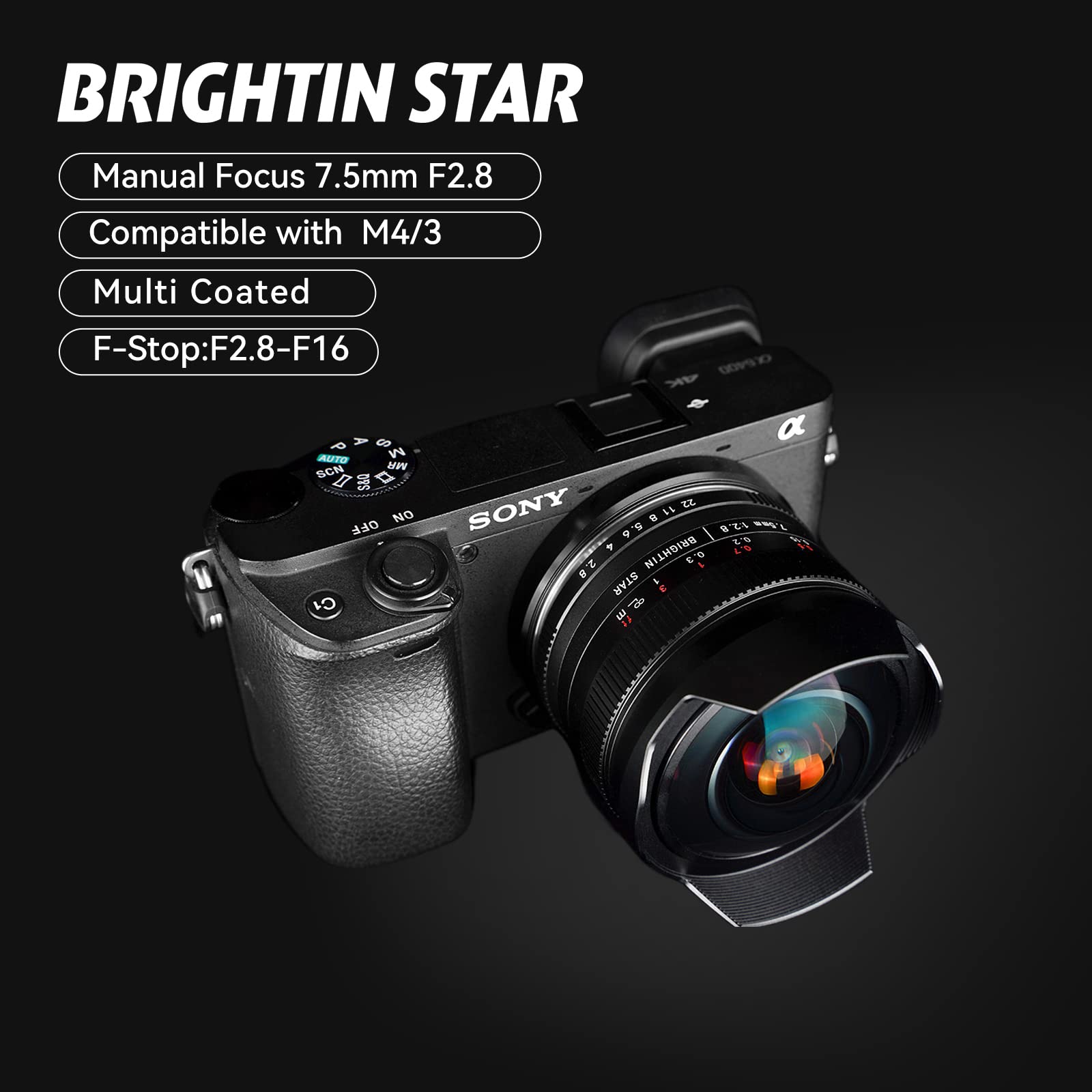 7.5Mm F2.8 Ultra Wide Angle Fisheye Manual Focus Aps C Mirrorless Camera Lens, Fit For Fuji Xf