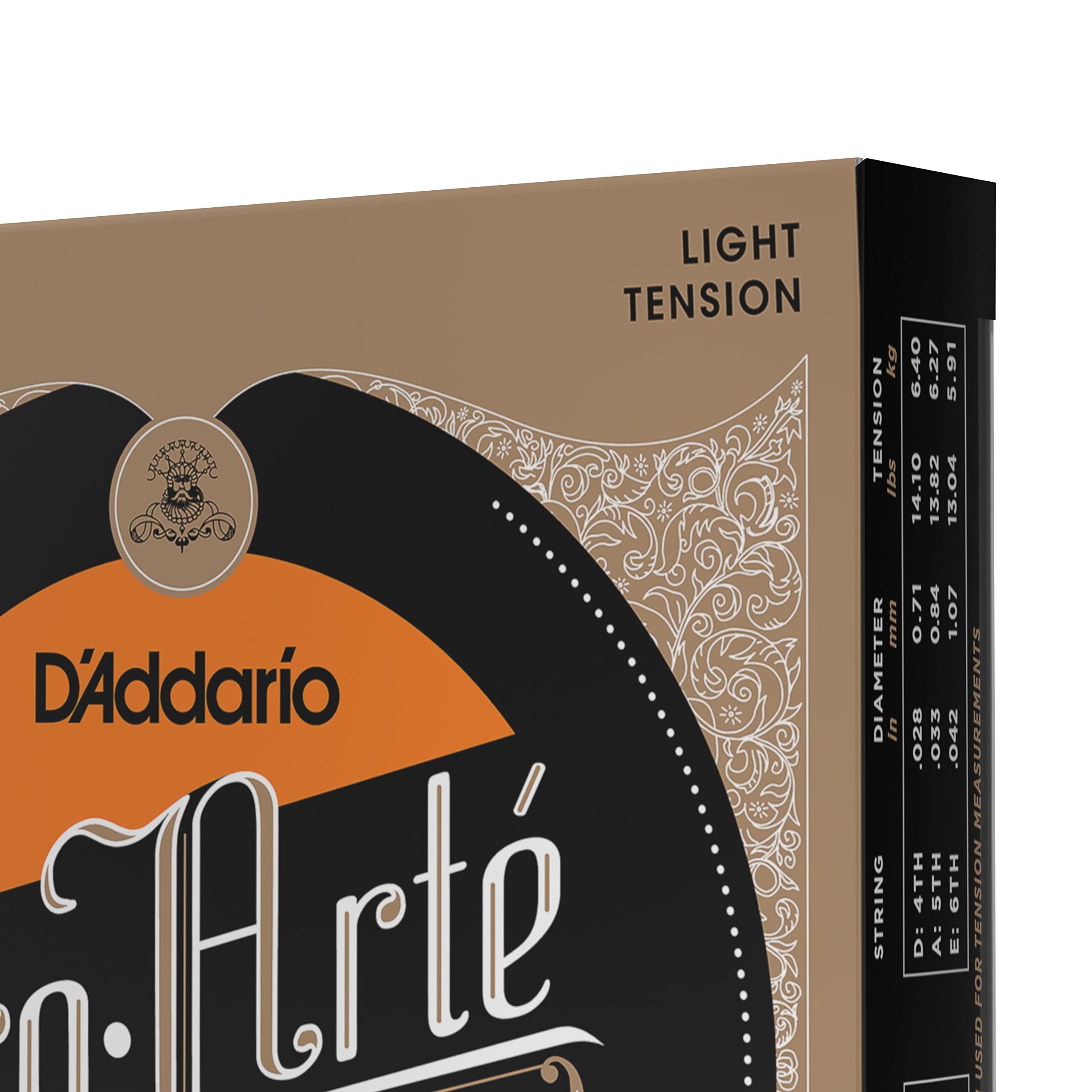 D'Addario Guitar Strings   Pro Arte Classical Guitar Strings   Ej43 3D   Nylon Guitar Strings   Silver Plated Wound, Nylon Core