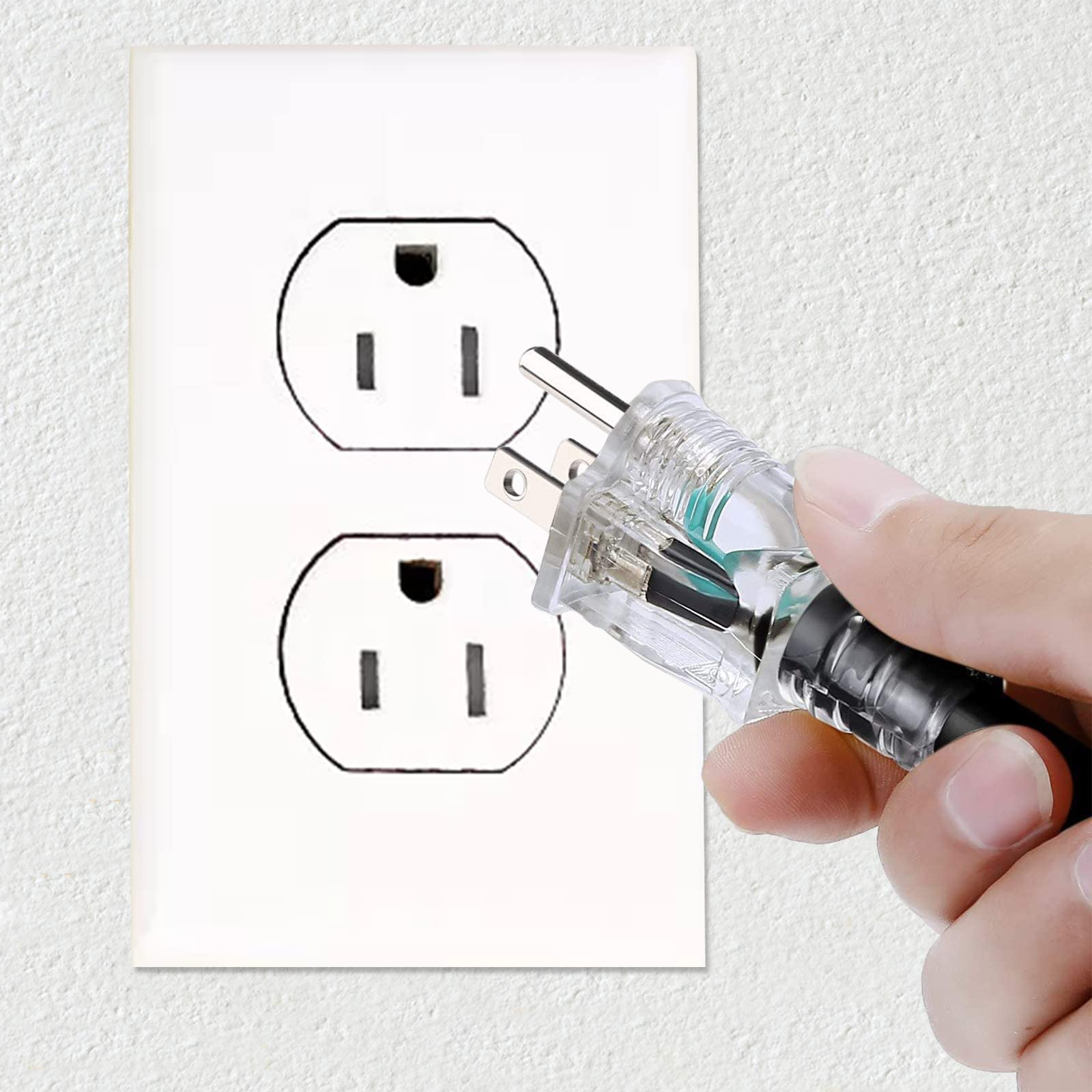 50 Ft 12/3 Extension Cord Heavy Duty Black 3 Outlet Indoor/Outdoor Sjtw Lighted 12 Gauge Grounded Power Cable ,12Awg 15 Amp, 187