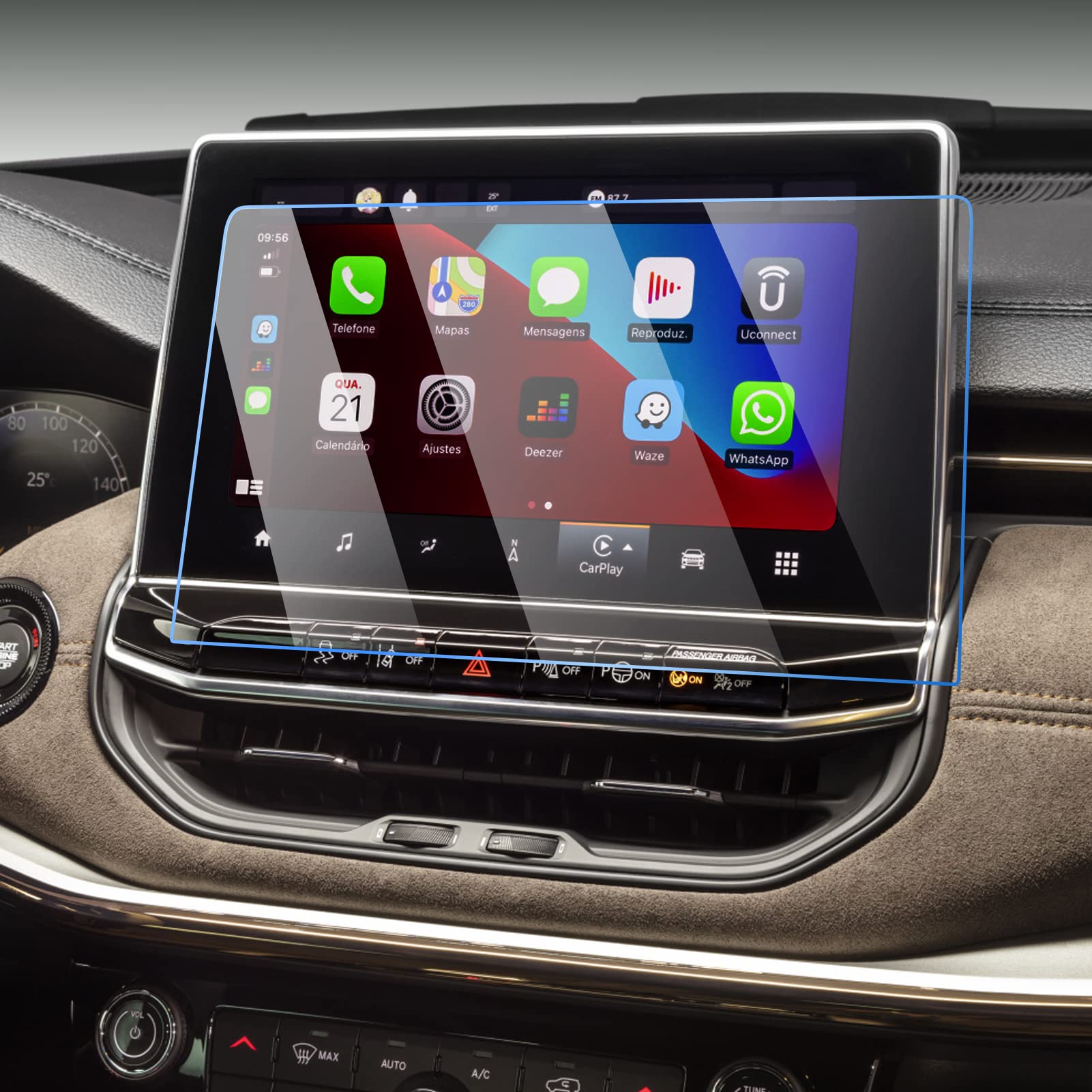 Ttcr Ii Compatible With Jeep Compass Screen Protector 2022 2023, Tempered Glass Protective Film For 2022 2023 Compass Touchscreen 10.1 Inch, For Compass Red Edition/High Altitude/Latitude Lux/Limited/Traihawk