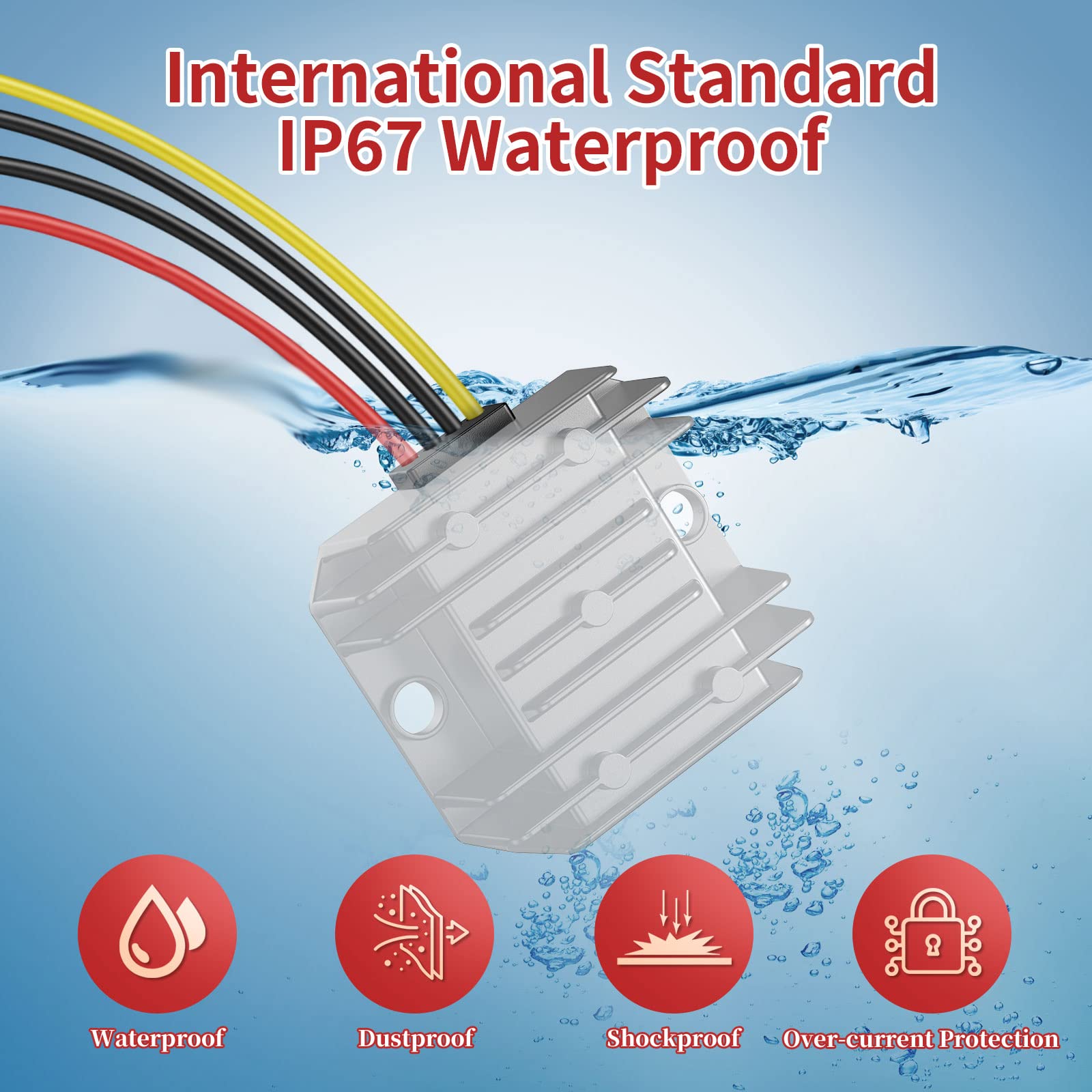 12V To 5V Converter 10A 50W, 24V To 5V Converter With Wire Terminal Block, Buck Converter 24V To 5V For Car Electronics Truck Ve