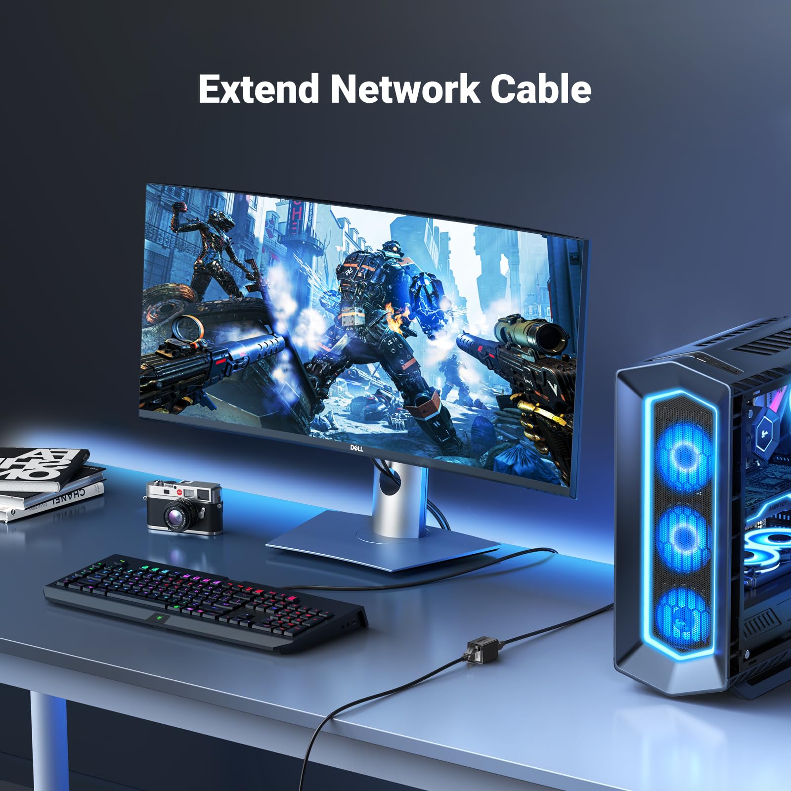 Ugreen Ethernet Extender 10Gbps, Ethernet Coupler For Cat8 Cat7 Cat6 Cat5 Cable, 328Ft Long Distance Extend, Aluminum Alloy Shel