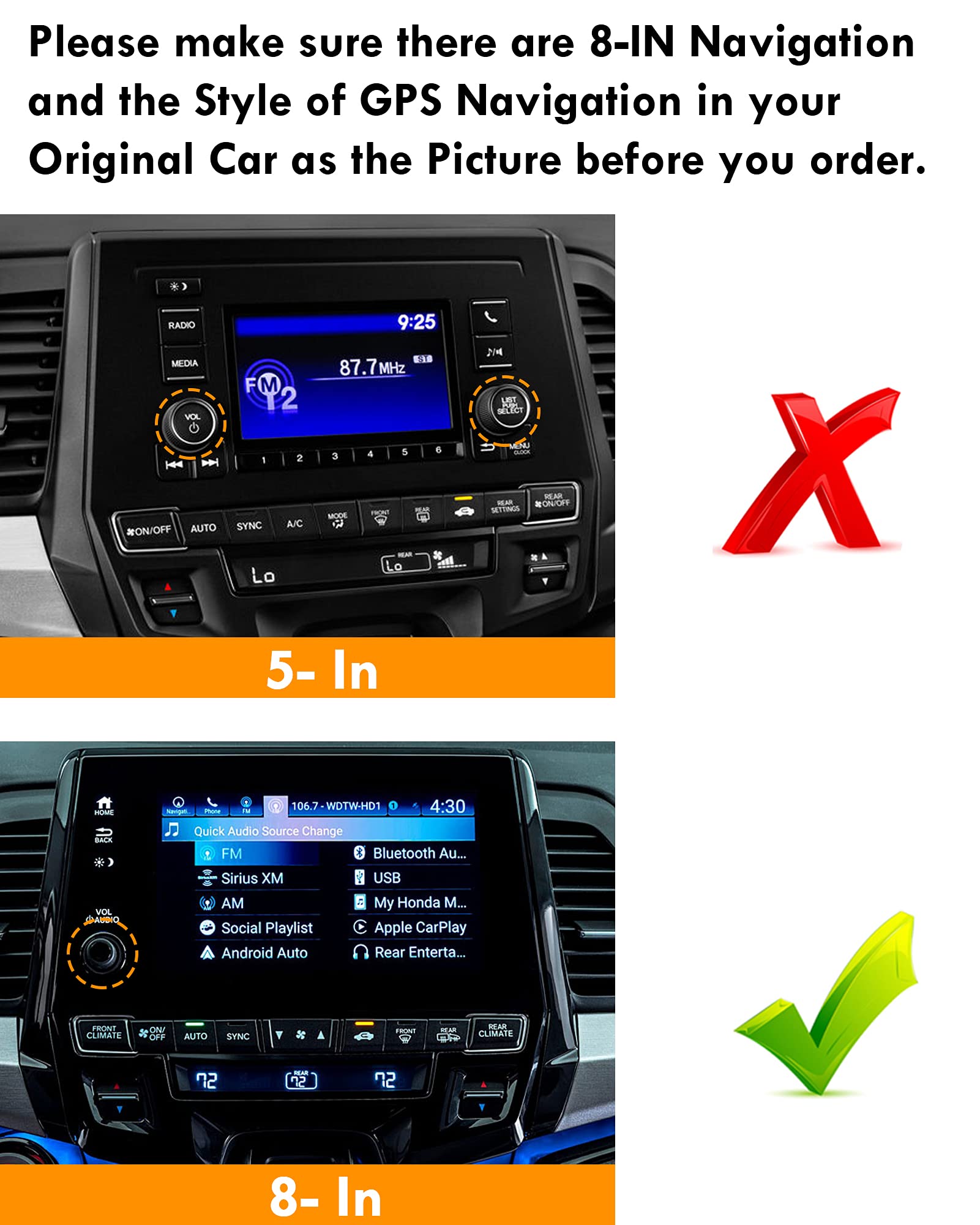 Moonlinks Compatible With 2018 2024 Honda Odyssey Screen Protector 8 Inch,Tempered Glass Touchscreen Protector Foil For 2024 2023 2022 2021 Odyssey Ex Ex L Touring,Car Navigation Screen Protective Film