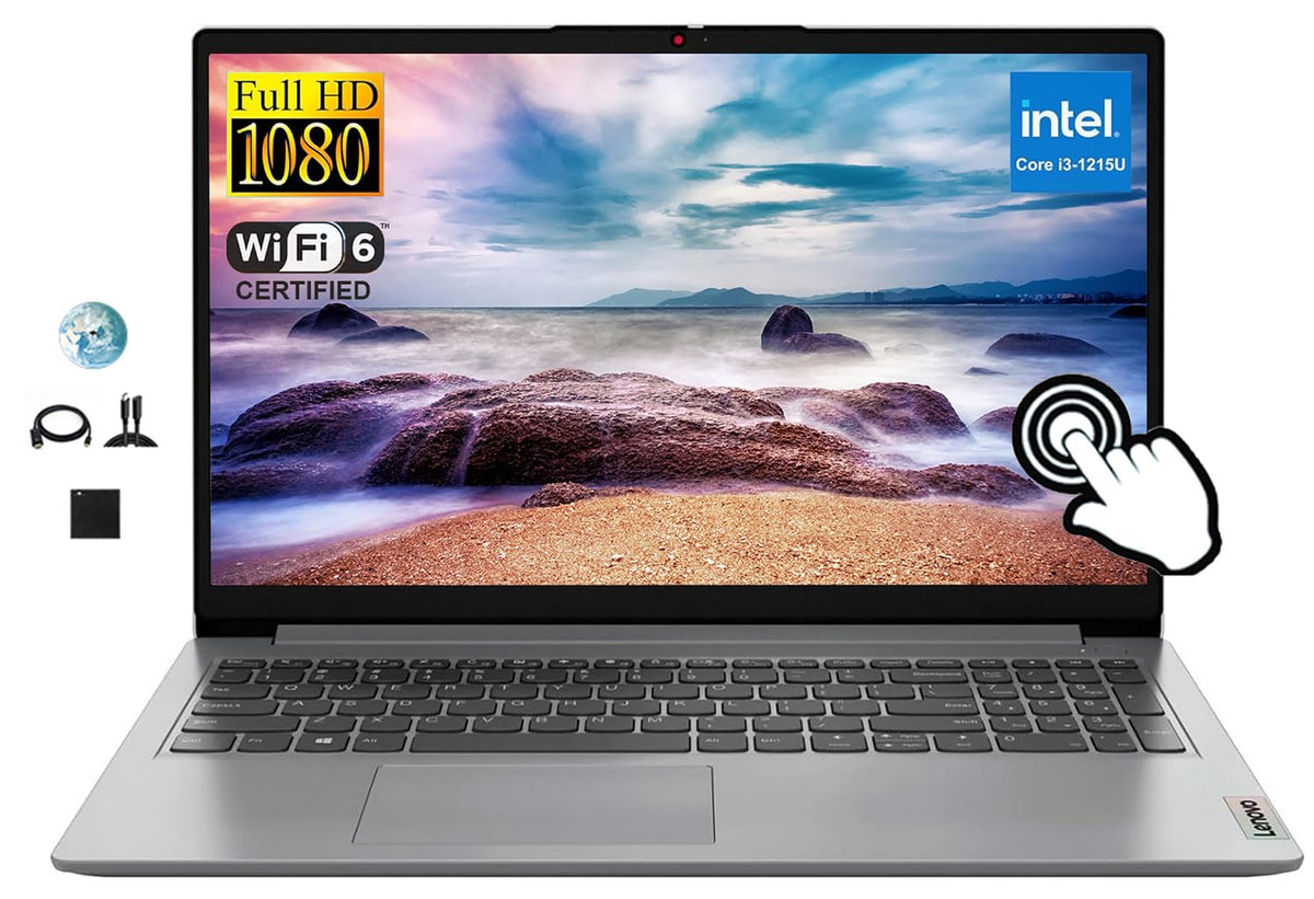 Lenovo Ideapad Touchscreen 15.6'' Fhd Essential Laptop, Intel 12Th Gen 6 Core I3 Processor (Up To 4.4Ghz, Beat I5 1155G7), 24Gb