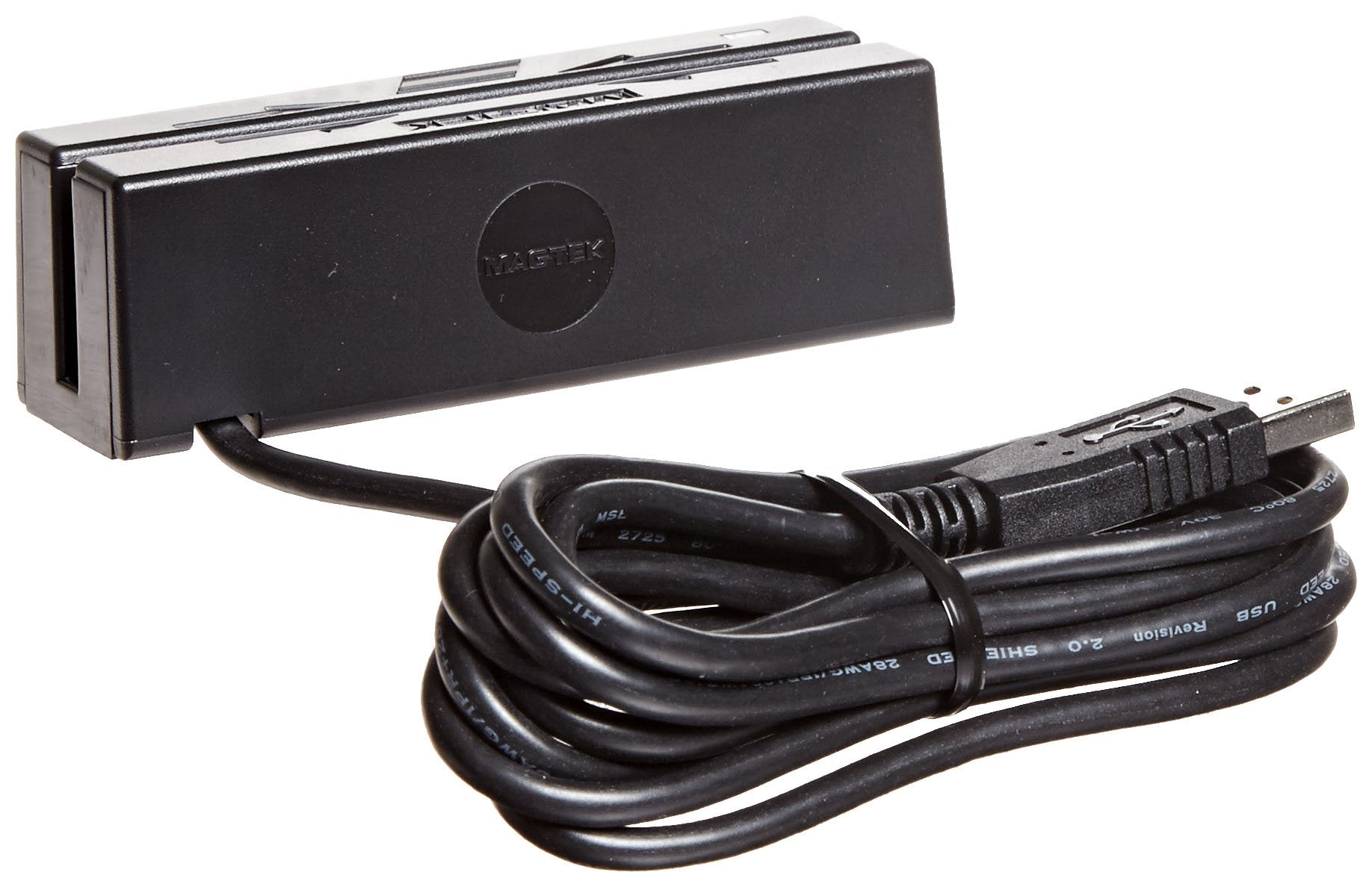 MagTek 21040140 SureSwipe Dual Head Triple Track USB HID Magnetic Stripe Reader with 6 Cable, 60 in/s Swipe Speed, 5V, Black