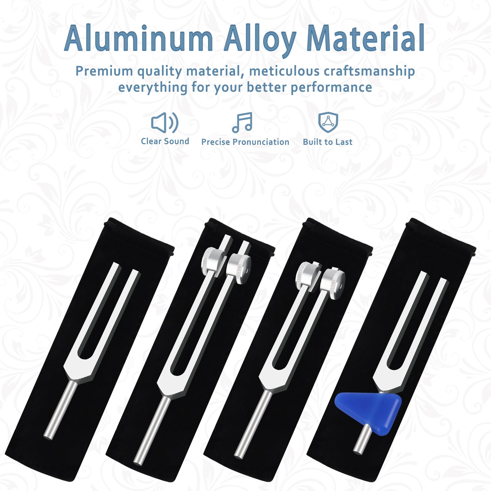 Eastrock 128 Hz Tuning Fork With Silicone Hammer And Cleaning Cloth Instrument Teaching Medical Equipment Meditation Relaxation