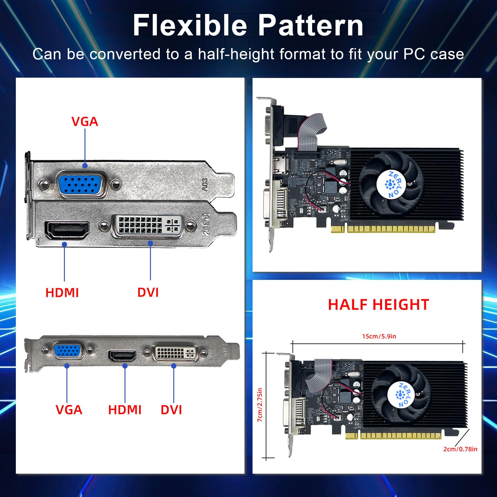 Zer Lon Gt 730 Graphics Card, Computer Low Profile Gpu, 4Gb 128Bit Gddr3 Pcie X16, Hdmi/Vga/Dvi, Directx 11, Physx, Opengl 3.1,