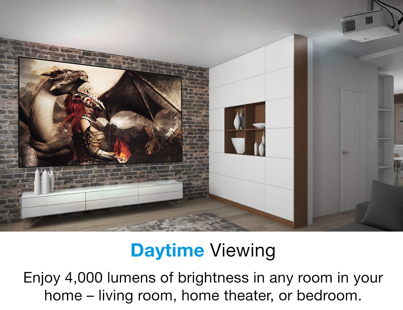 Optoma Uhd38 Bright, True 4K Uhd Gaming Projector | 4000 Lumens | 4.2Ms Response Time At 1080P With Enhanced Gaming Mode | Lowest Input Lag On 4K Projector | 240Hz Refresh Rate | Hdr10 & Hlg