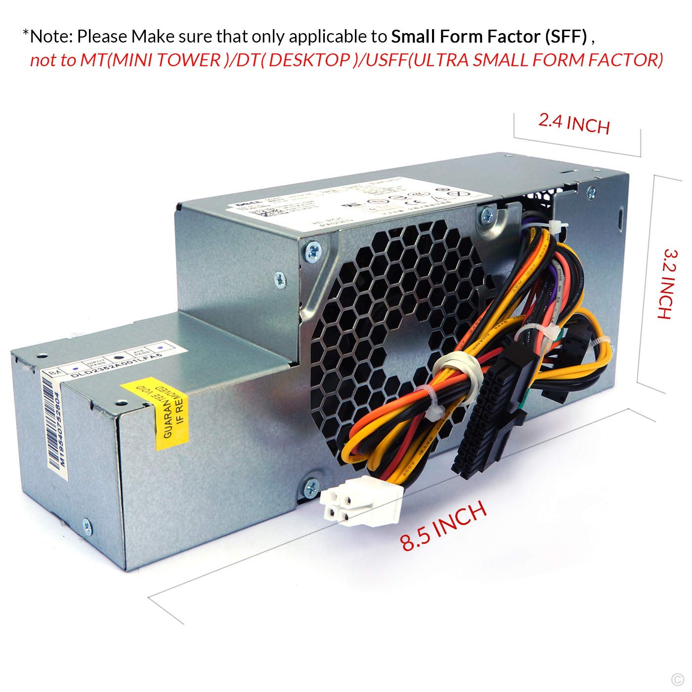 Pw116 Wu136 235W Desktop Power Supply For Dell Optiplex 760 780 960 980 Small Form Factor (Sff) Systems Fr610 6Rg54 Mpf5F N6D7N