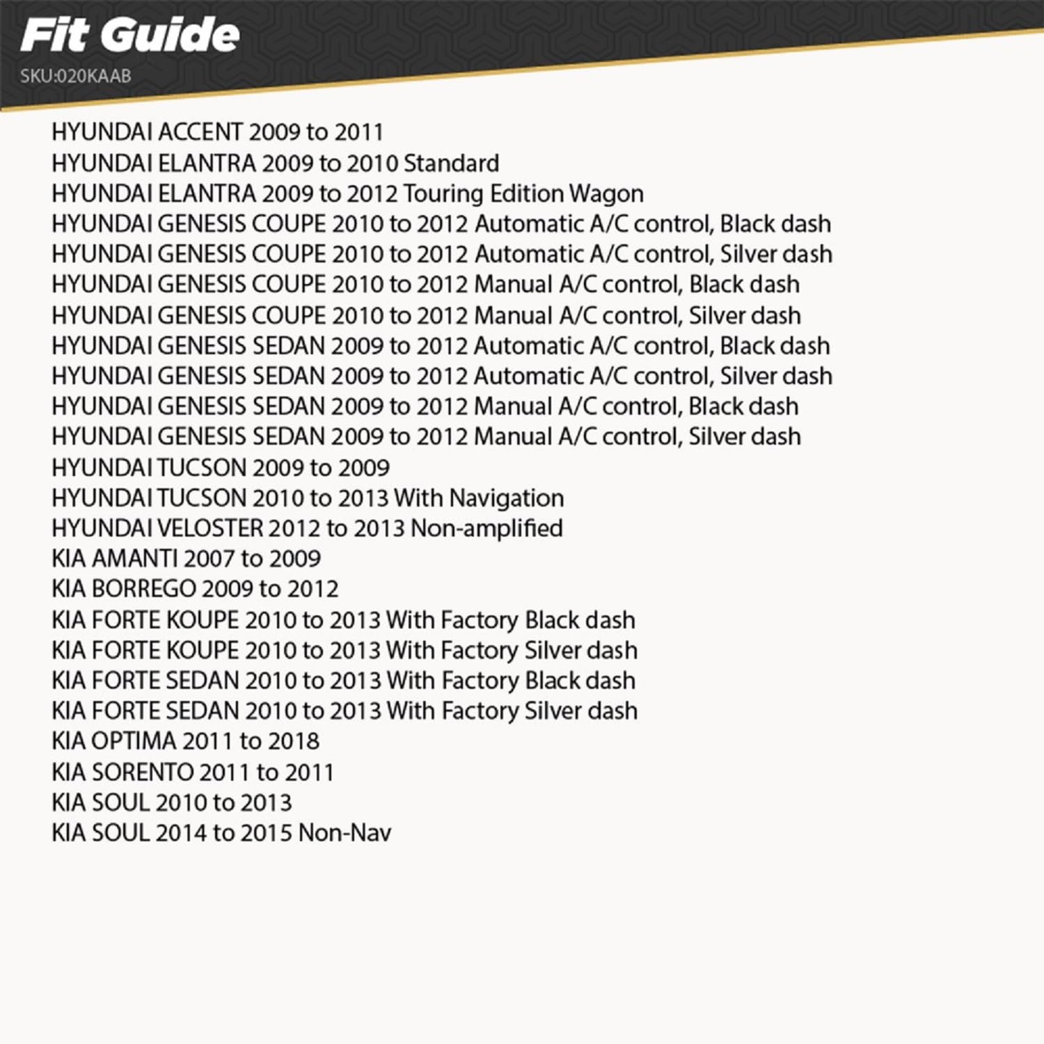 Scosche KAAB Antenna Adapter for Aftermarket Car Stereo Compatible with Select 2007 2018 Hyundai and Kia Vehicles   Car Radio Antenna Adapter   Car Audio Adapter   See Fit Guide Images for Vehicles