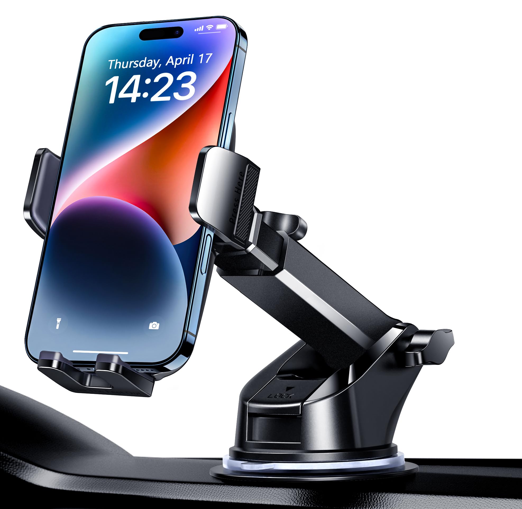 Qifutan Universal Car Phone Holder Automobile Cell Phone Holder Car Mount For Iphone Universal Car Dashboard Mount Fit All Phone