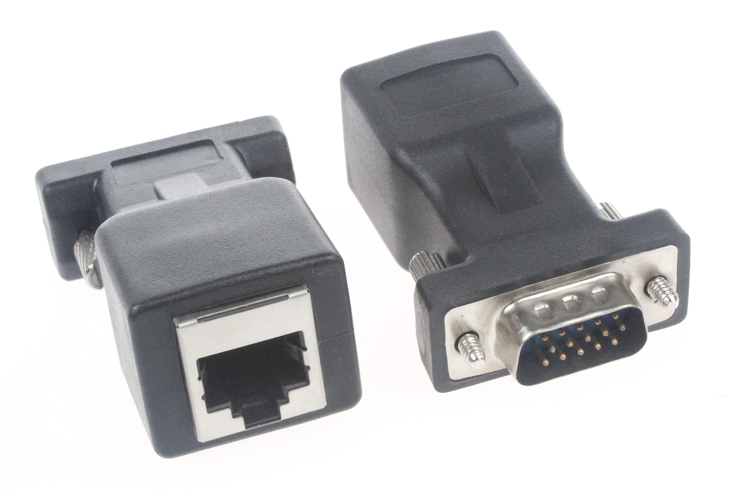 Lm Yn Vga To Rj45 Adapter Connector 2 Pcs Rj45 Female To Vga Male Female Cat5 Cat6 Support 720P 1080I 1080P Analog High Definiti