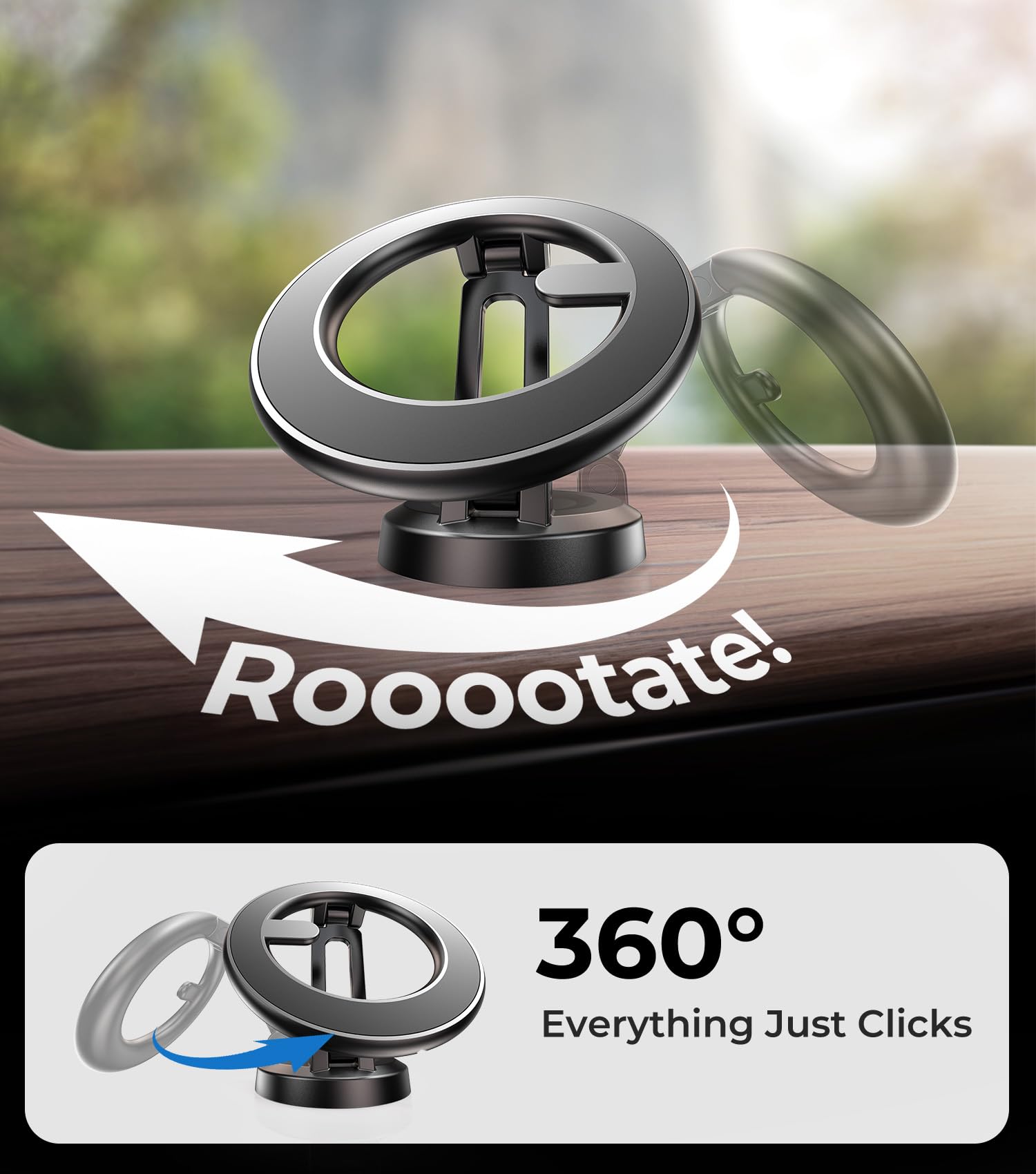 Aredan ?World Minimal Space Design? Folding Car Phone Holder Mount For Magsafe, Dashboard Windshield Magnetic Mount, Best Car Ac