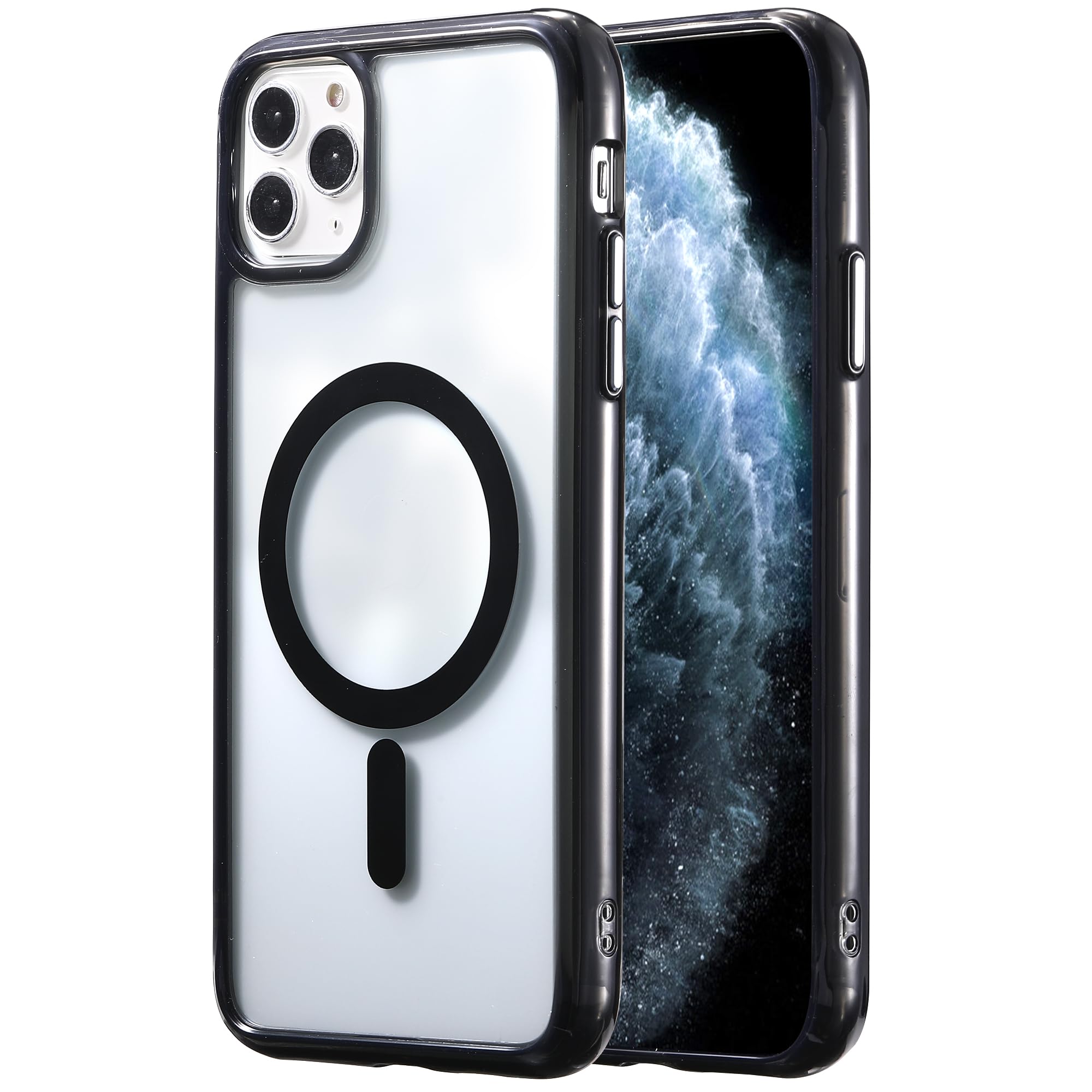 Tigowos Clear Magnetic Phone Case for iPhone 11 Pro Max Compatible with MagSafe Wireless Charging Anti-Yellow Shockproof Protect