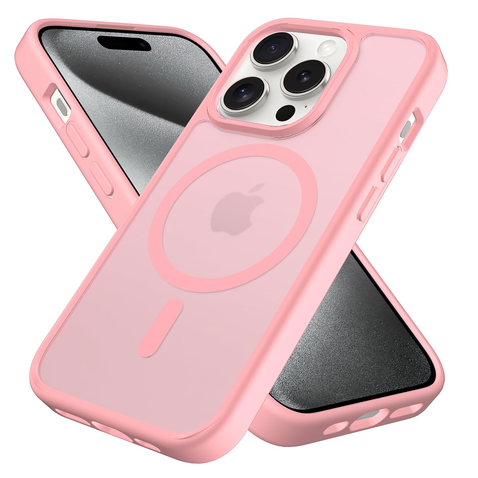 Pinlisheng Magnetic For Iphone 15 Pro Case,Compatible With Magsafe, Military Grade Drop Tested, Shockproof Matte Finish Transluc