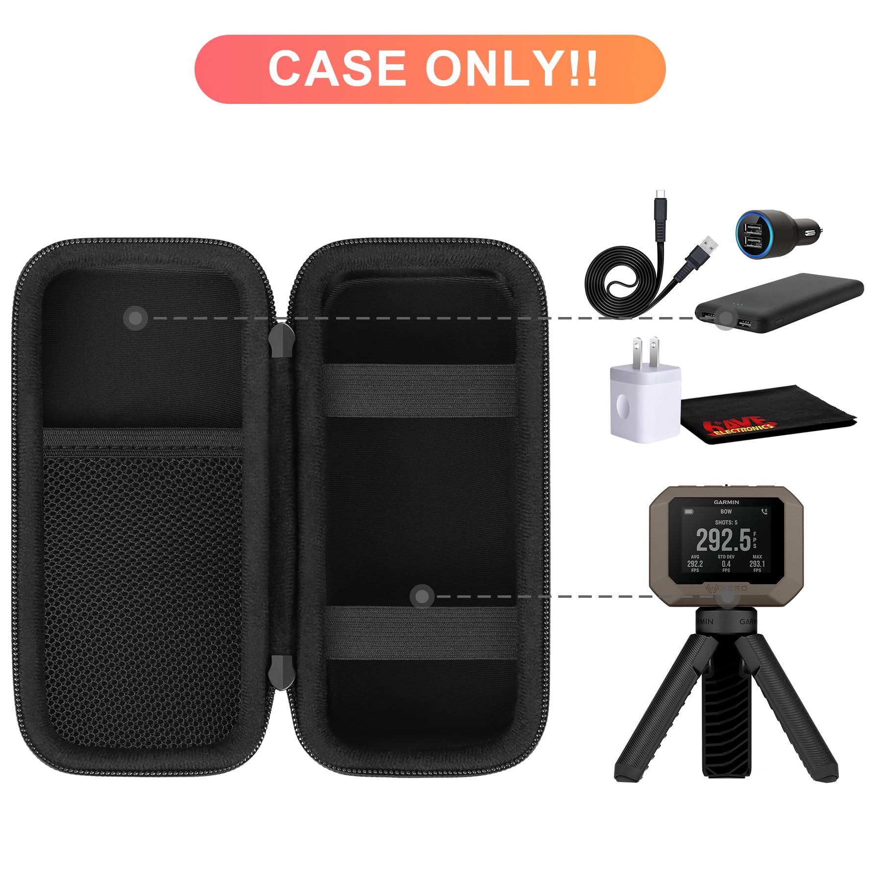 Bovke Carrying Case Compatible With Garmin Xero C1 Pro Compact Chronograph For Range Shooting, Garmin Xero C1 Pro Travel Storage