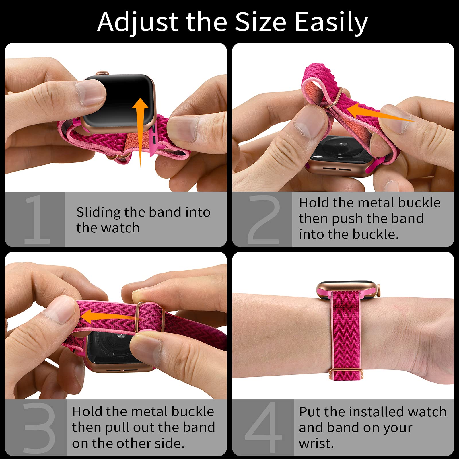 Sicciden Slim Stretchy Bands Compatible With Apple Watch Band 46Mm/49Mm/45Mm/44Mm/42Mm Series 3/2/1, Women Nylon Strap For Iwatc