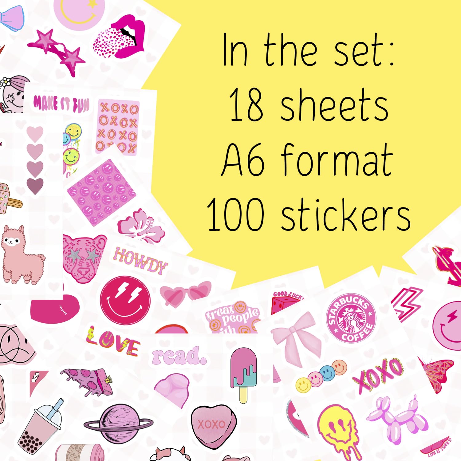 100Pcs Preppy Stickers For Water Bottle And Laptop   Preppy Party Favors & Decorations, Waterproof Vinyl Decals, Fashion And Fun