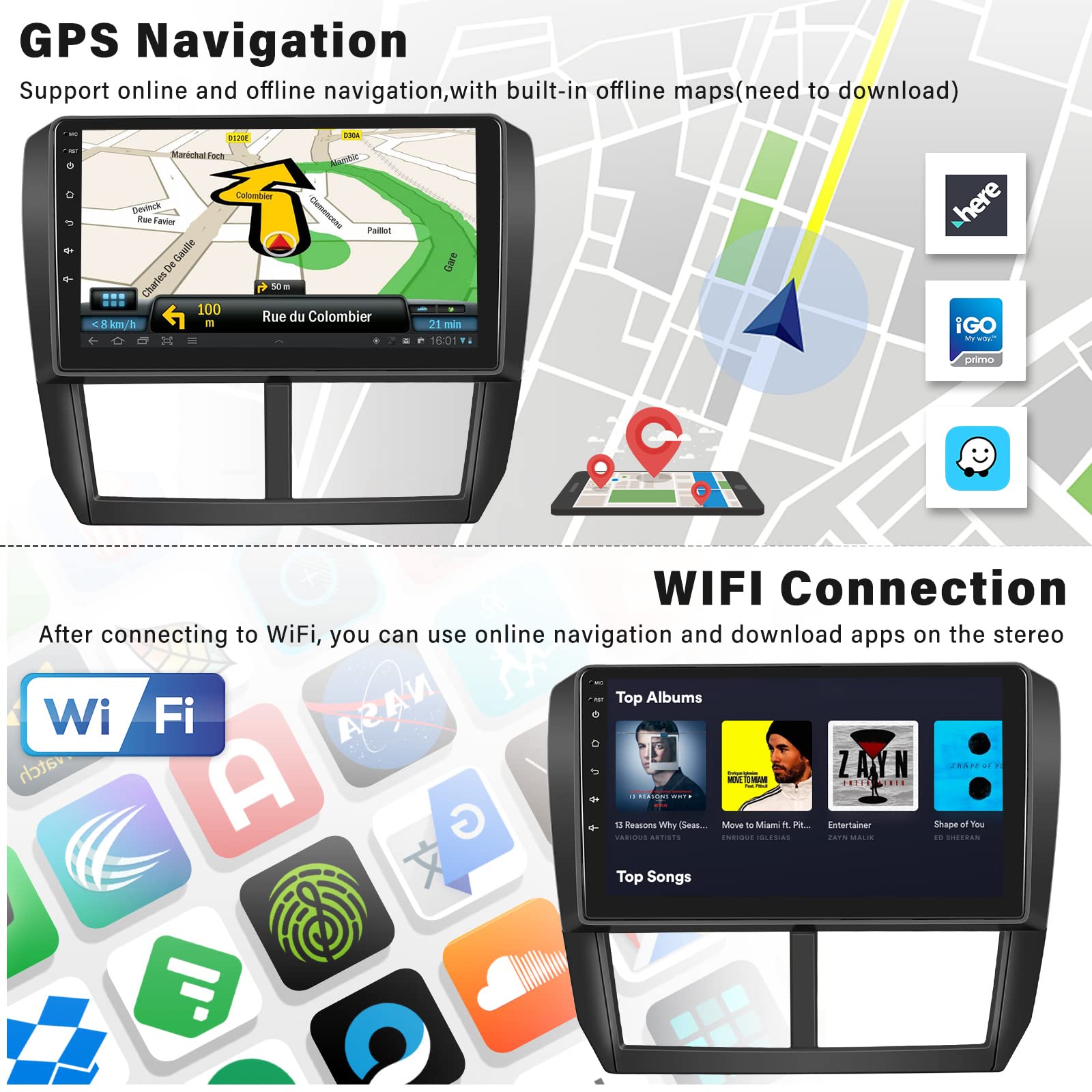 Sixwin Android 13 1G+32G Car Stereo For Subaru Forester Impreza Wrx 2008 2009 2010 2011 2012 With Carplay Android Auto 9 Inch To