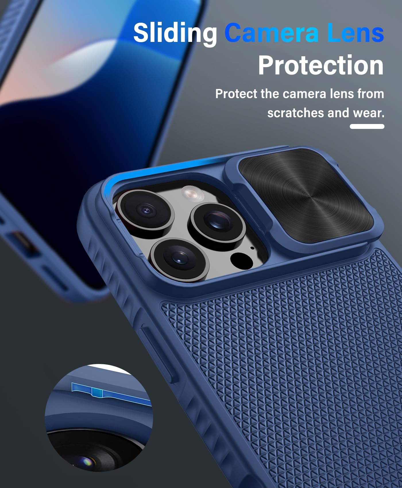 Vihibii For Iphone 16 Pro Max Case Magnetic, [Compatible With Magsafe], Built In Kickstand & Slide Camera Lens Cover, Military G