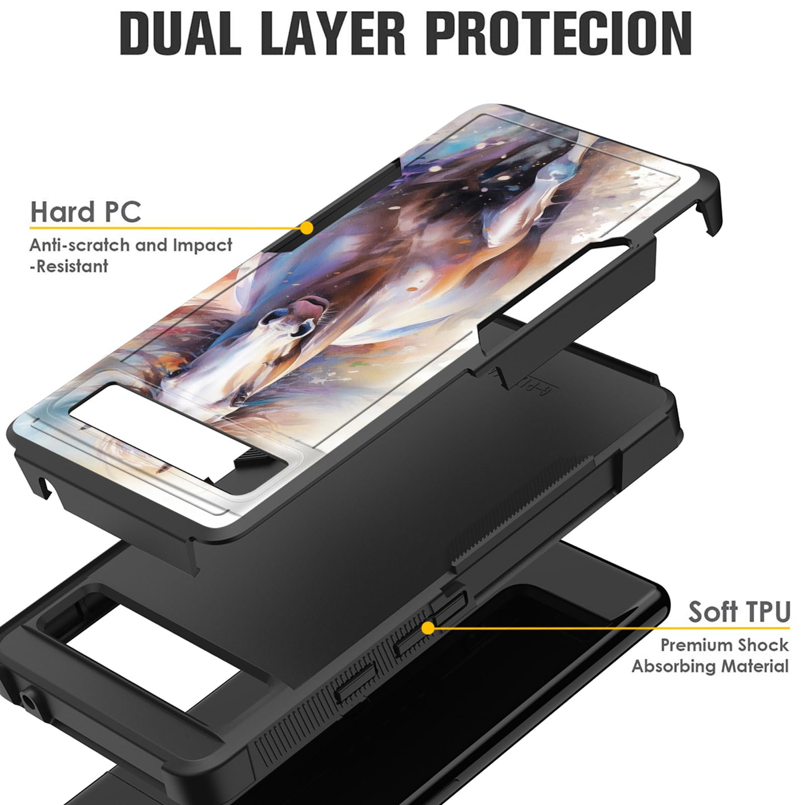 Cicplkse For Pixel 7A Case,Dual Layer Heavy Duty Hybrid Shockproof Hard Pc Soft Silicone Tpu Bumper Protective Cover Case For Go